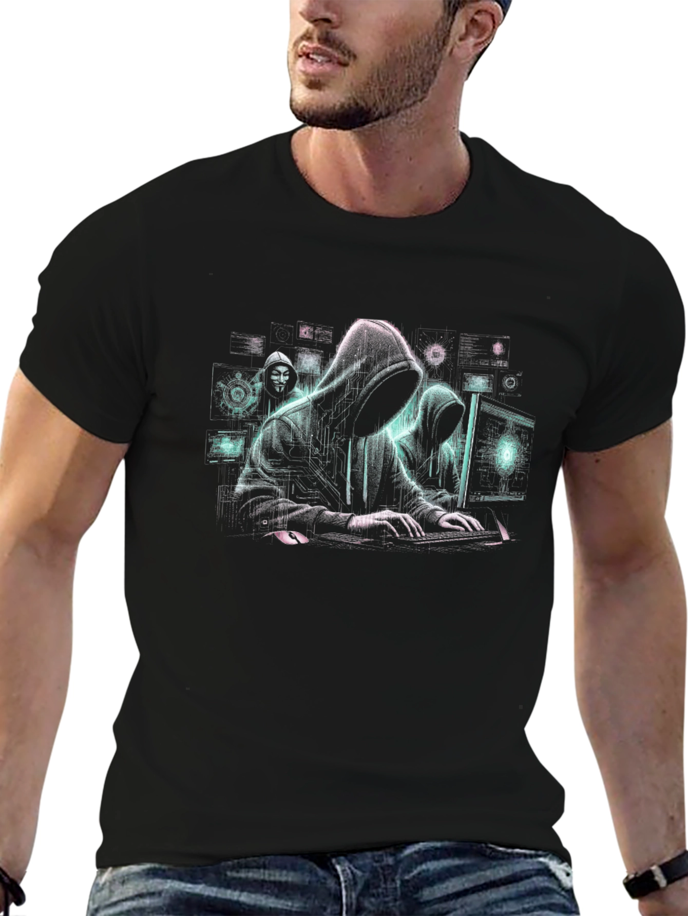 Hacker Graphic T-Shirt - Anonymous Coding Style