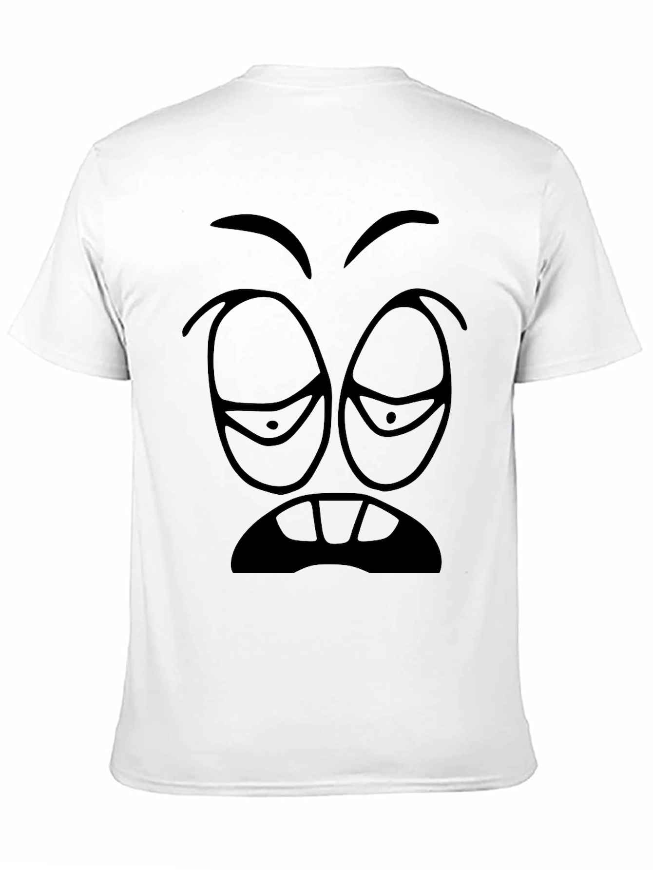 Sleepy Cartoon Face Graphic Tee - Black