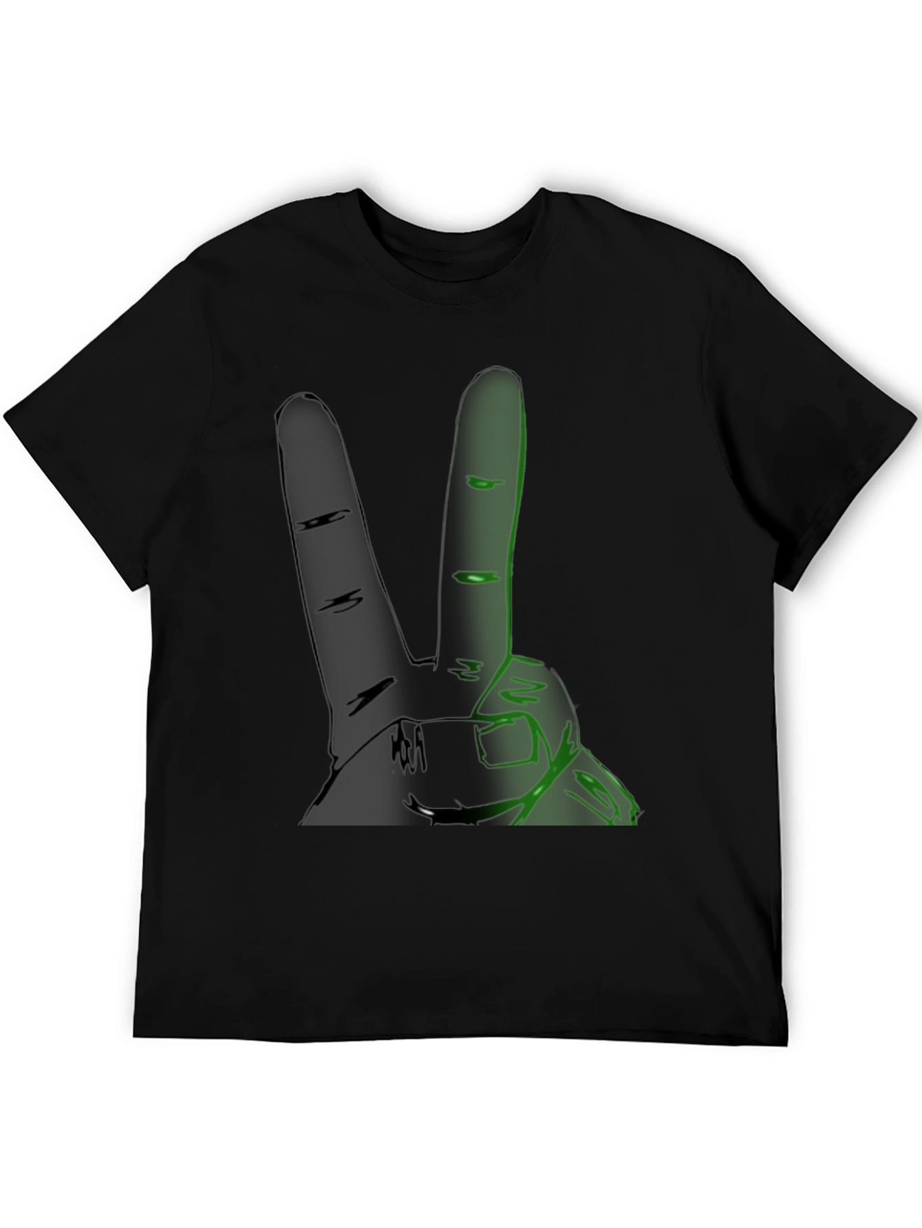 Cool Graphic Peace Sign Mens Black T-Shirt