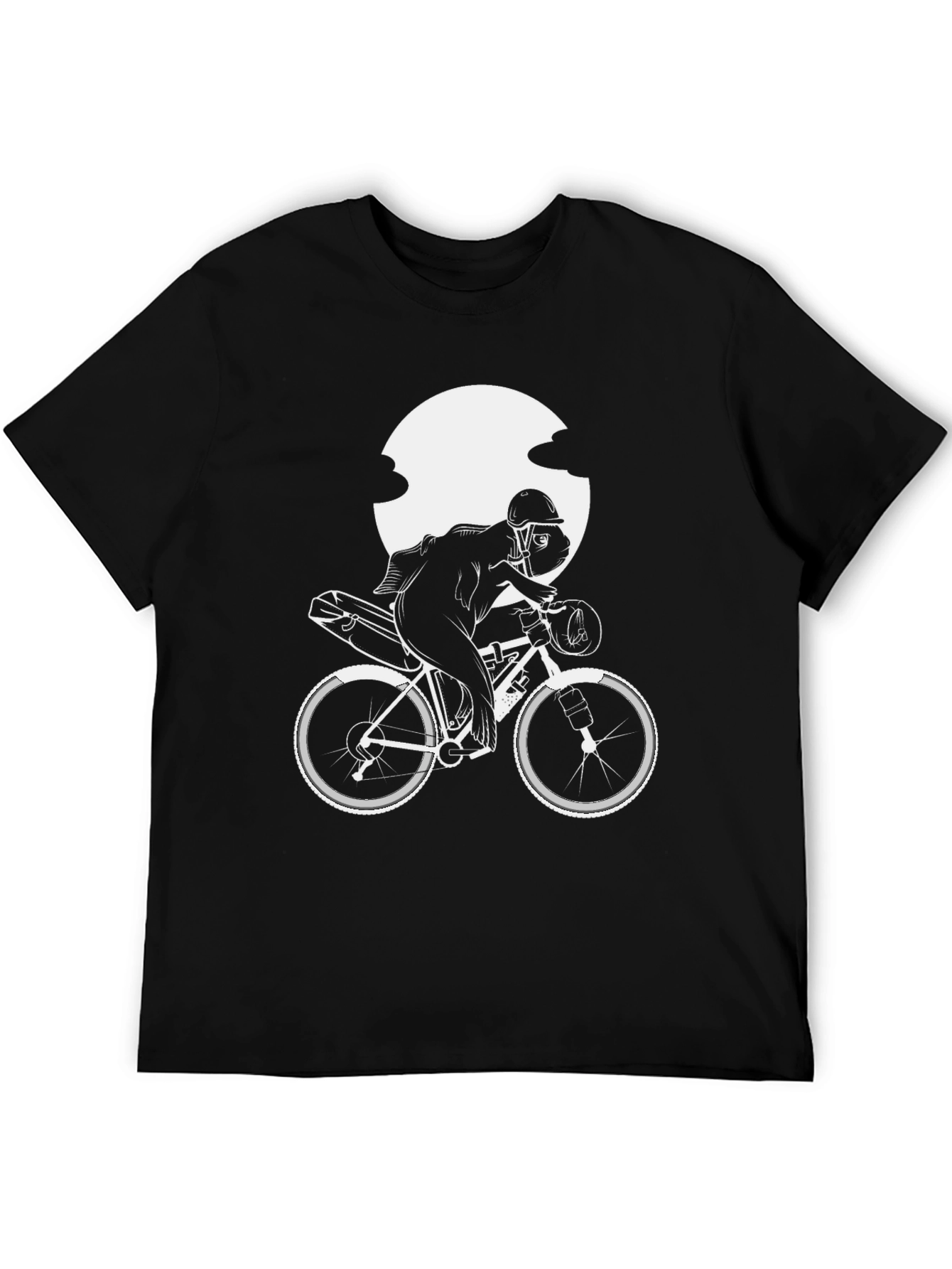 Mens Black Biker T-Shirt - Unique Cycle Design