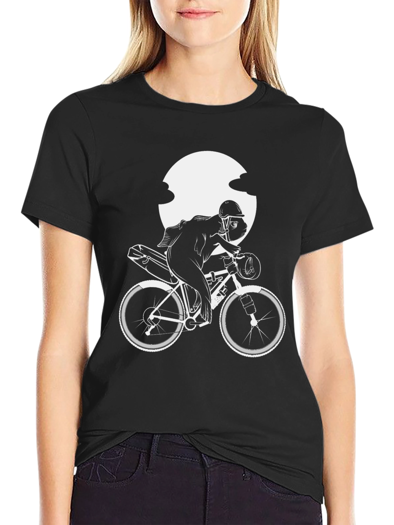 Mens Black Biker T-Shirt - Unique Cycle Design