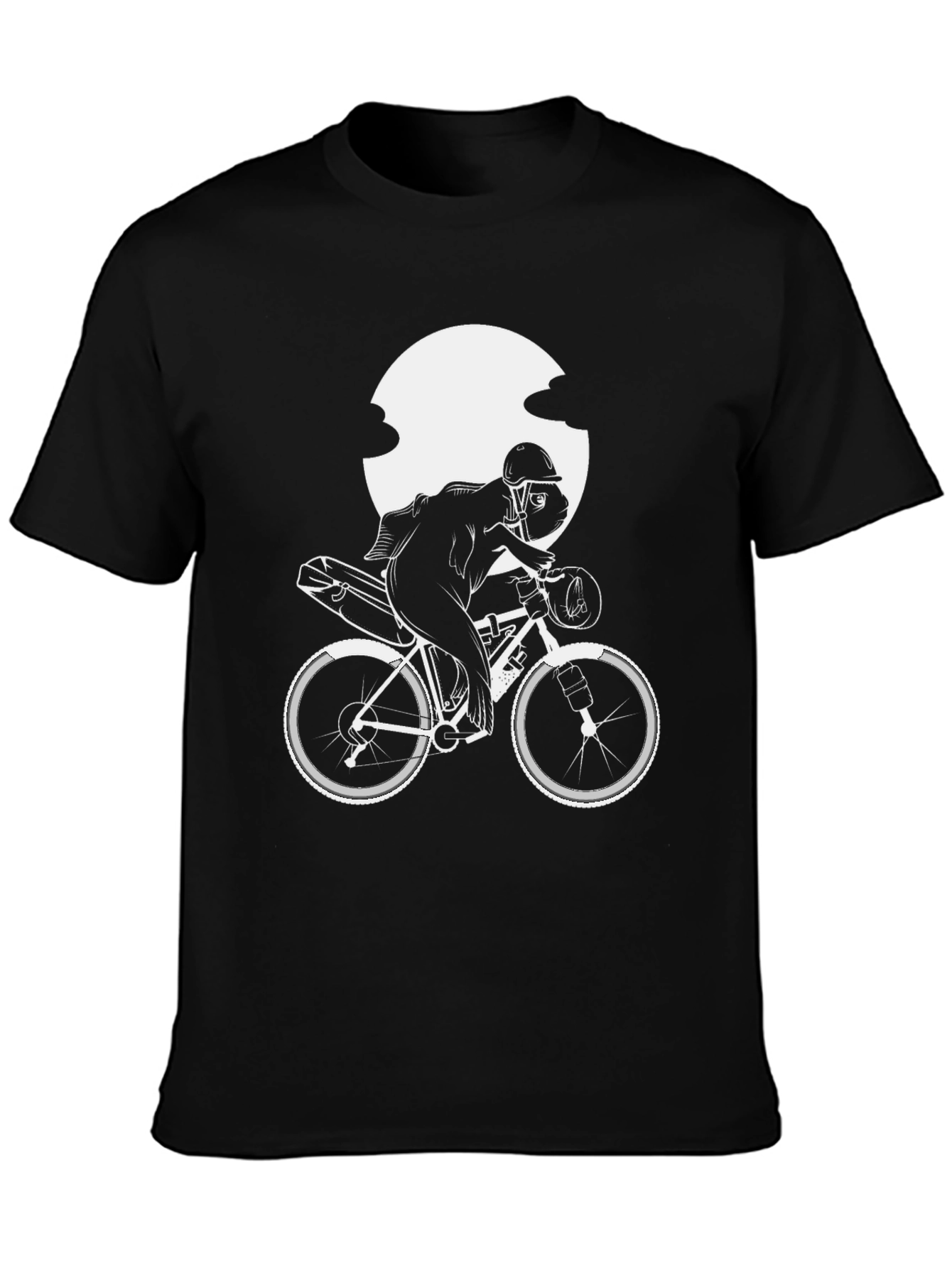 Mens Black Biker T-Shirt - Unique Cycle Design