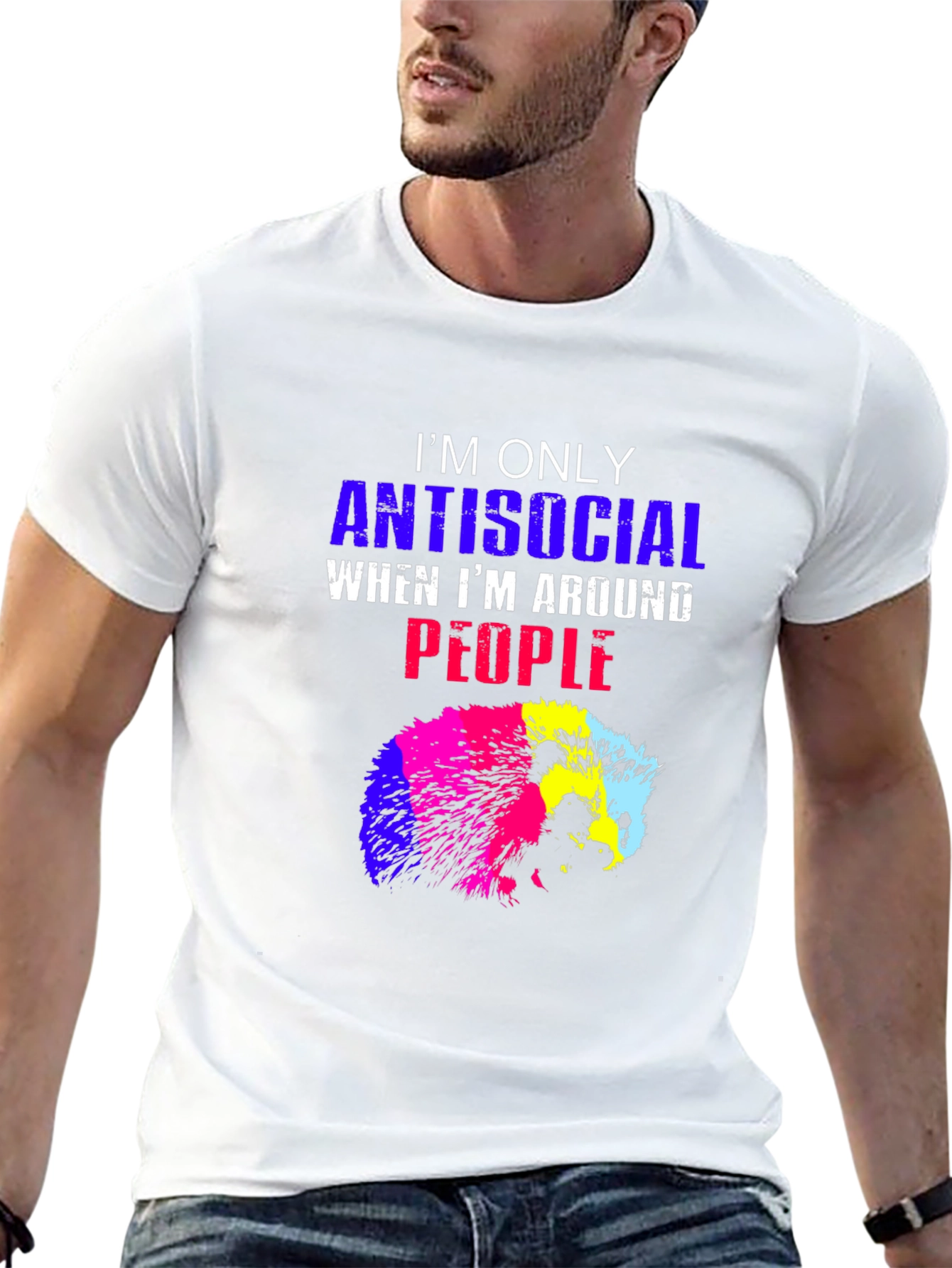 Antisocial Hedgehog Graphic Tee - Black