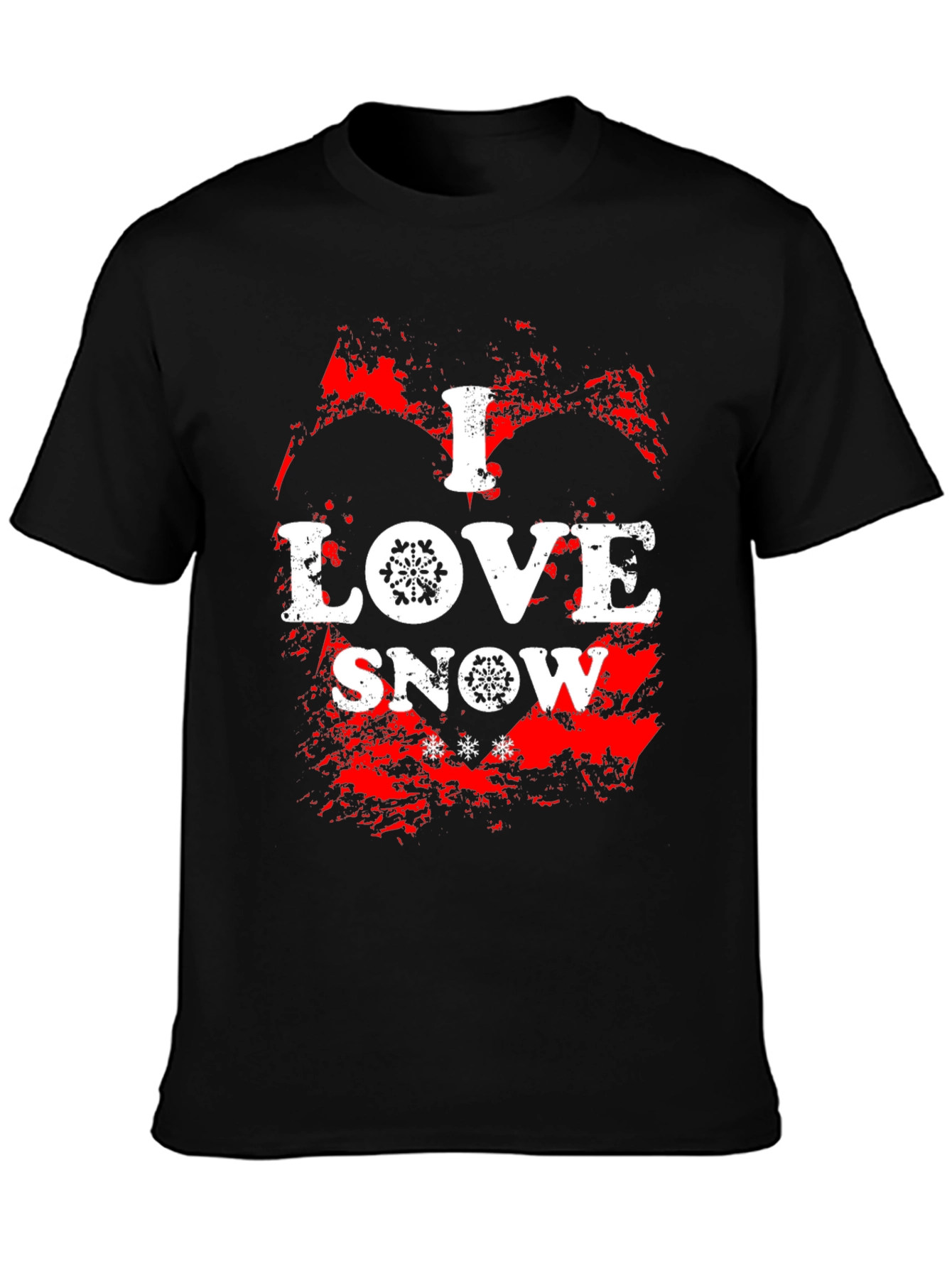I Love Snow Graphic Tee - Winter Holiday Shirt