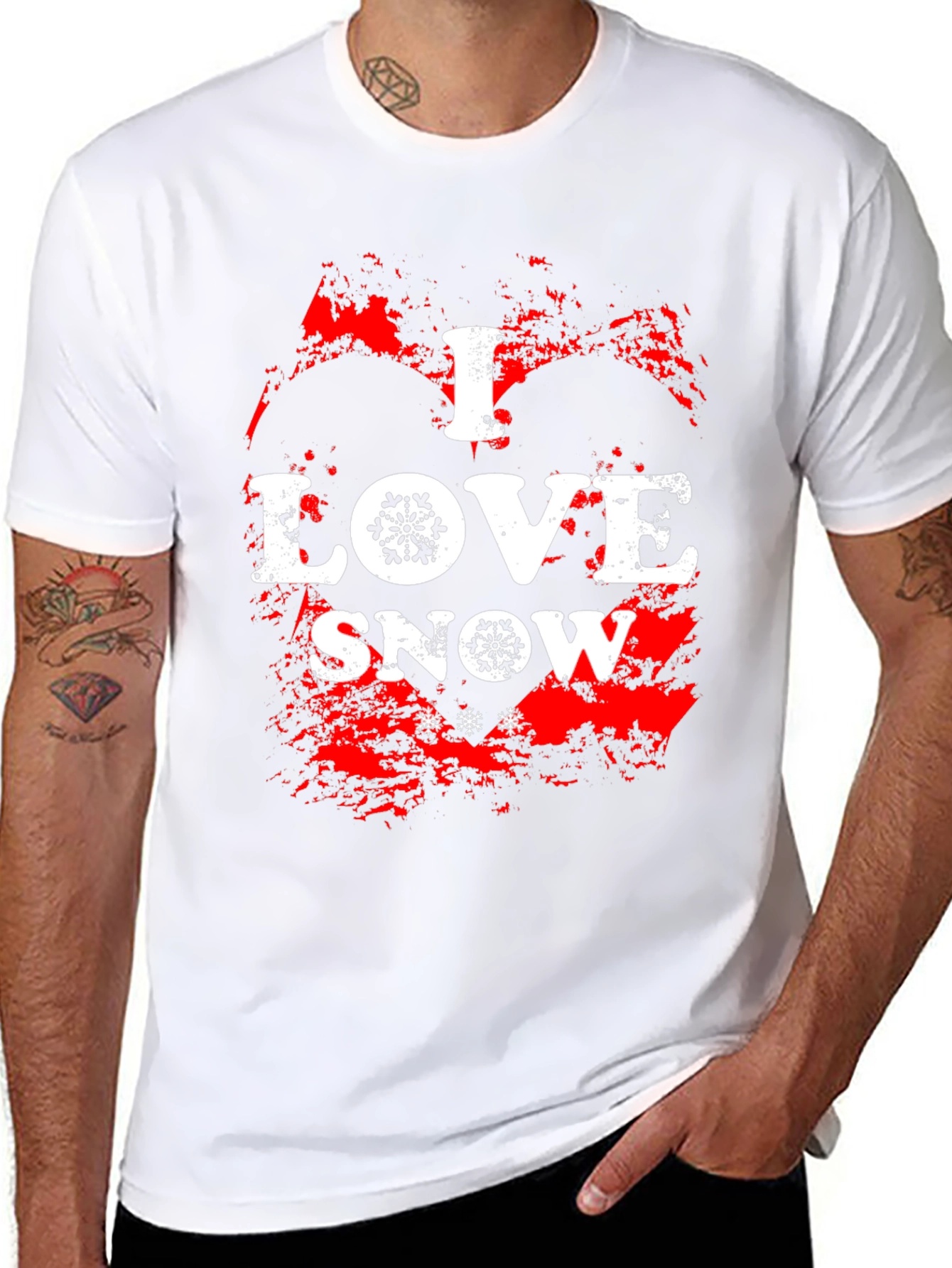 I Love Snow Graphic Tee - Winter Holiday Shirt