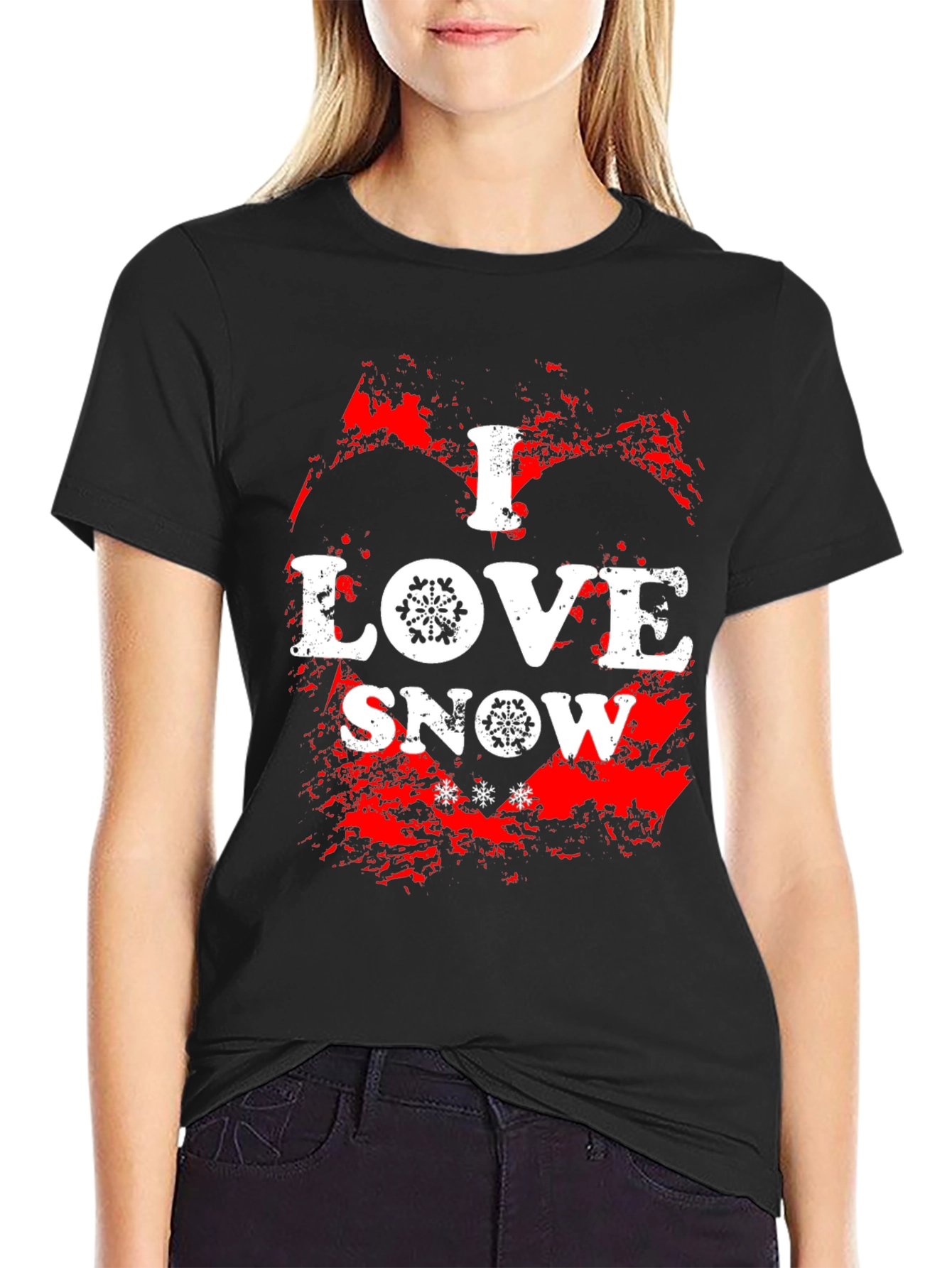 I Love Snow Graphic Tee - Winter Holiday Shirt