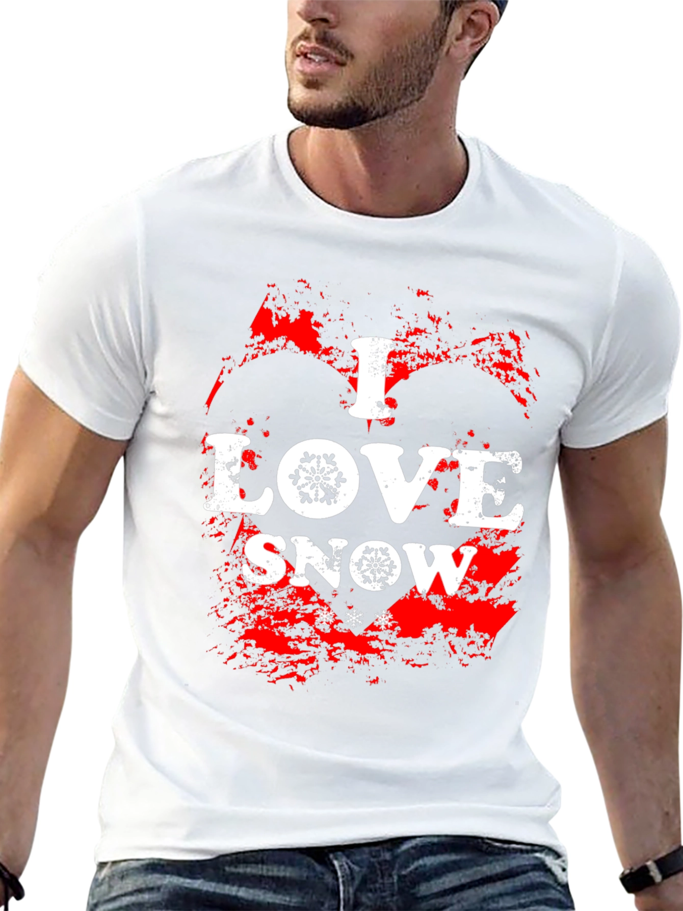 I Love Snow Graphic Tee - Winter Holiday Shirt