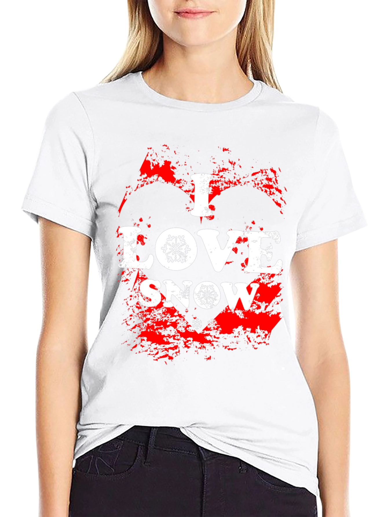 I Love Snow Graphic Tee - Winter Holiday Shirt