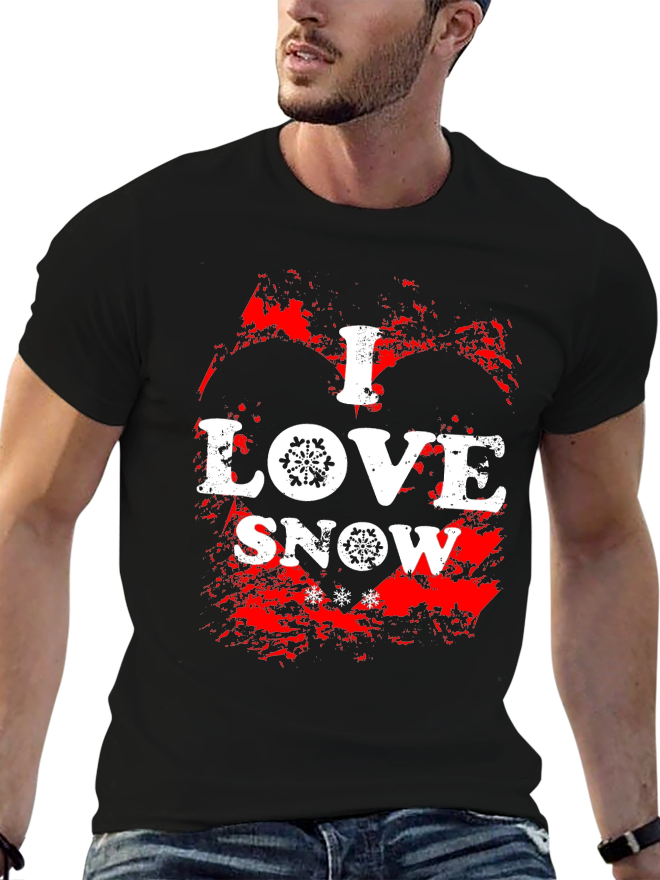 I Love Snow Graphic Tee - Winter Holiday Shirt