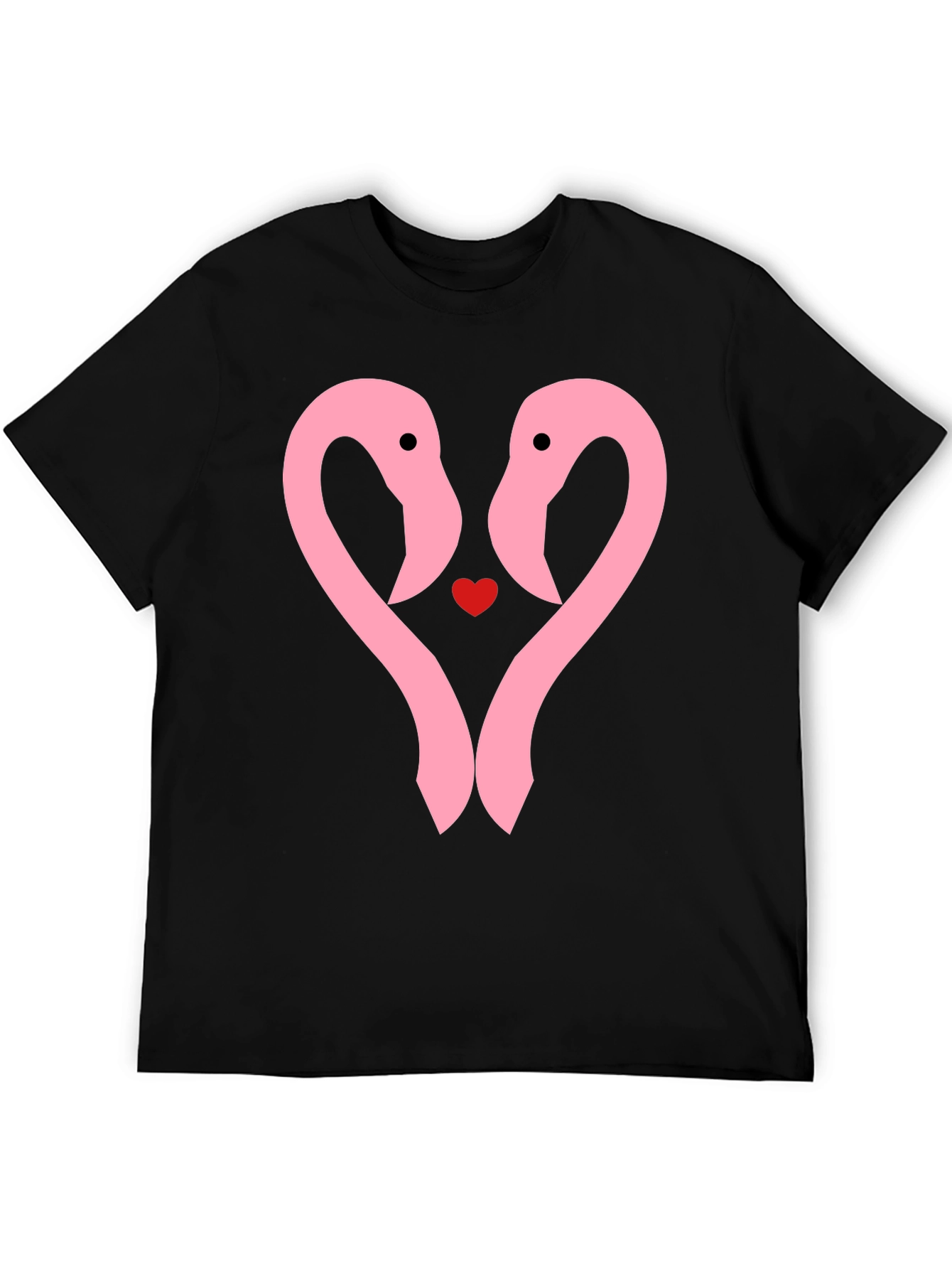 Flamingo Heart T-Shirt - Cute Couple Tee