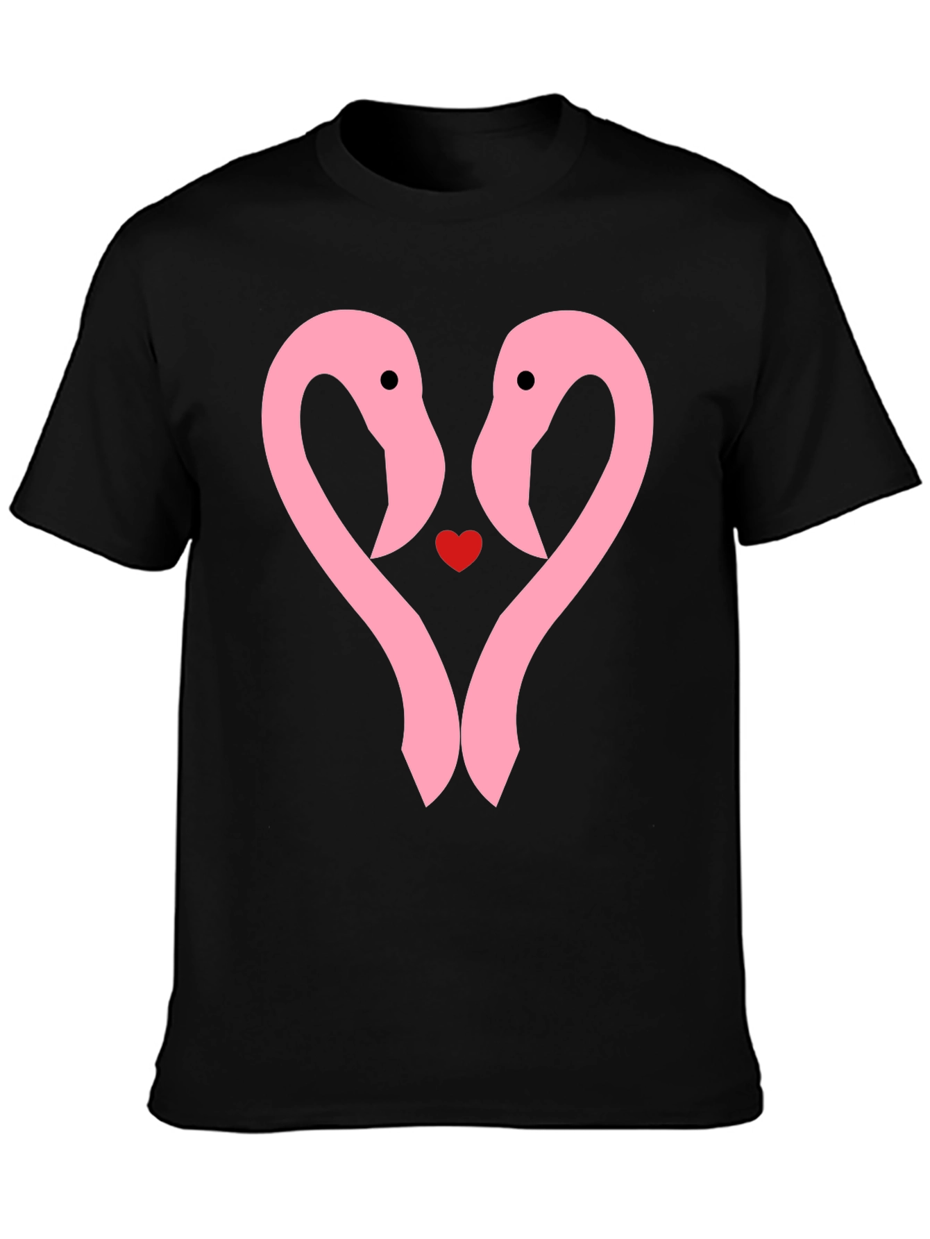 Flamingo Heart T-Shirt - Cute Couple Tee