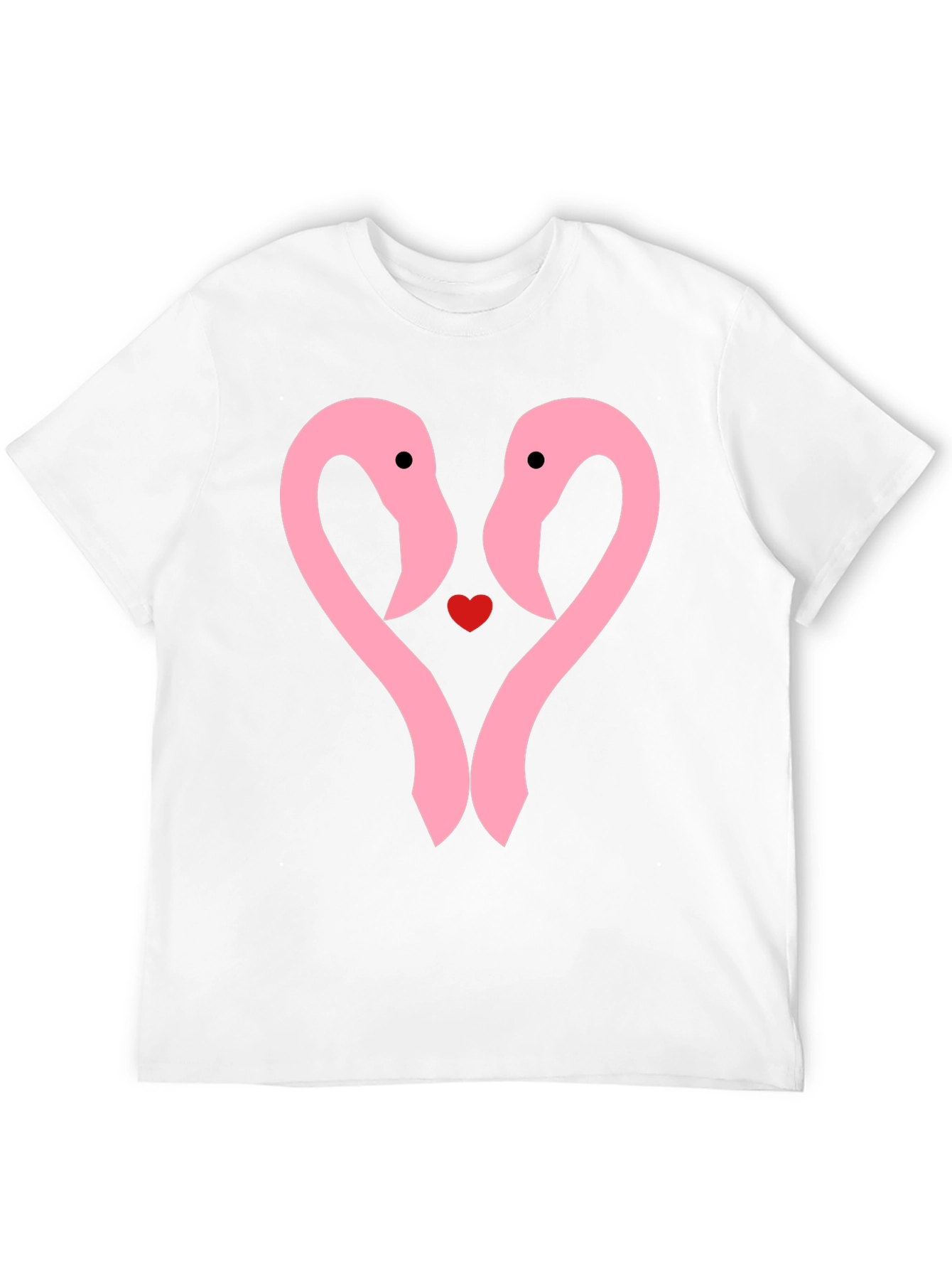 Flamingo Heart T-Shirt - Cute Couple Tee