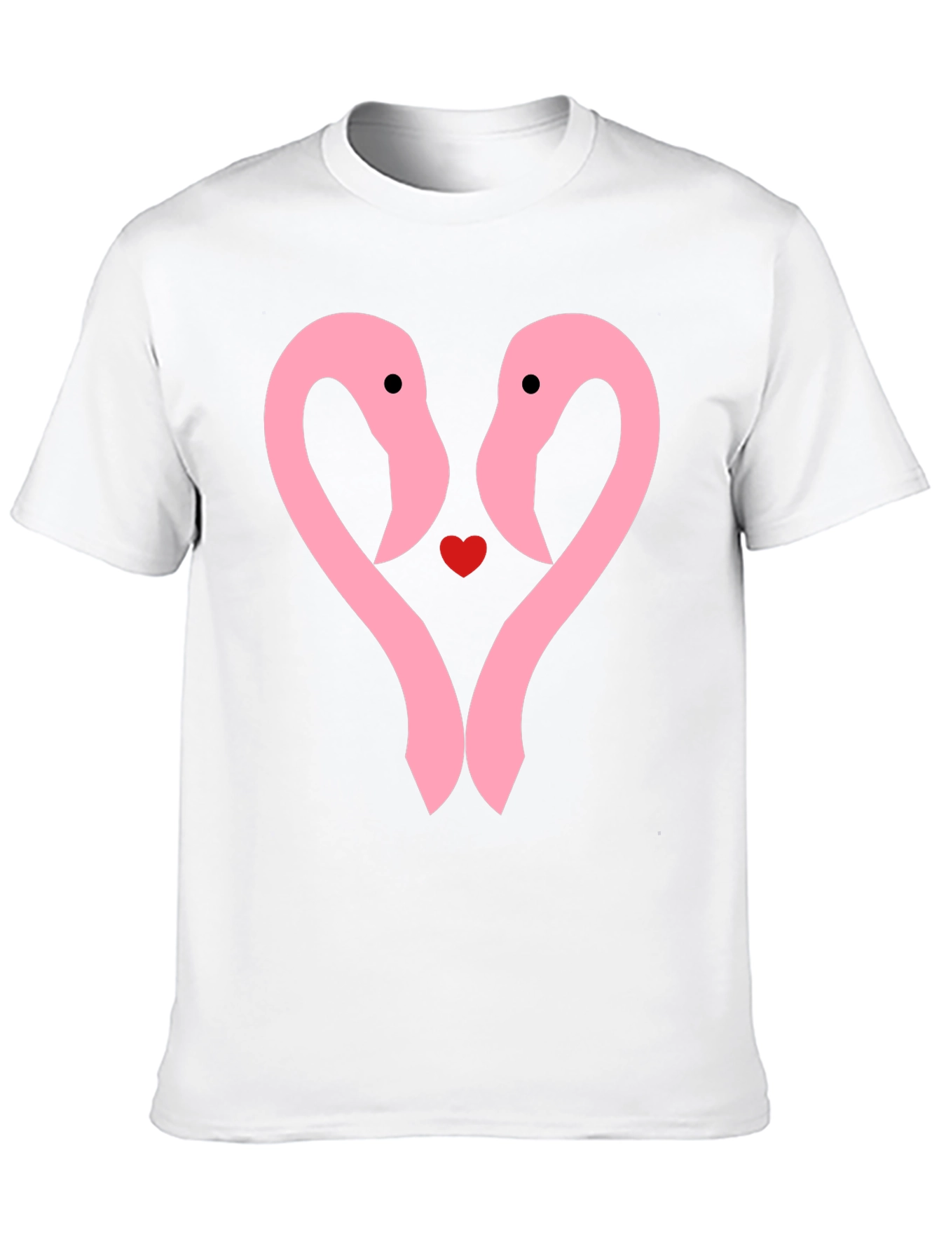 Flamingo Heart T-Shirt - Cute Couple Tee