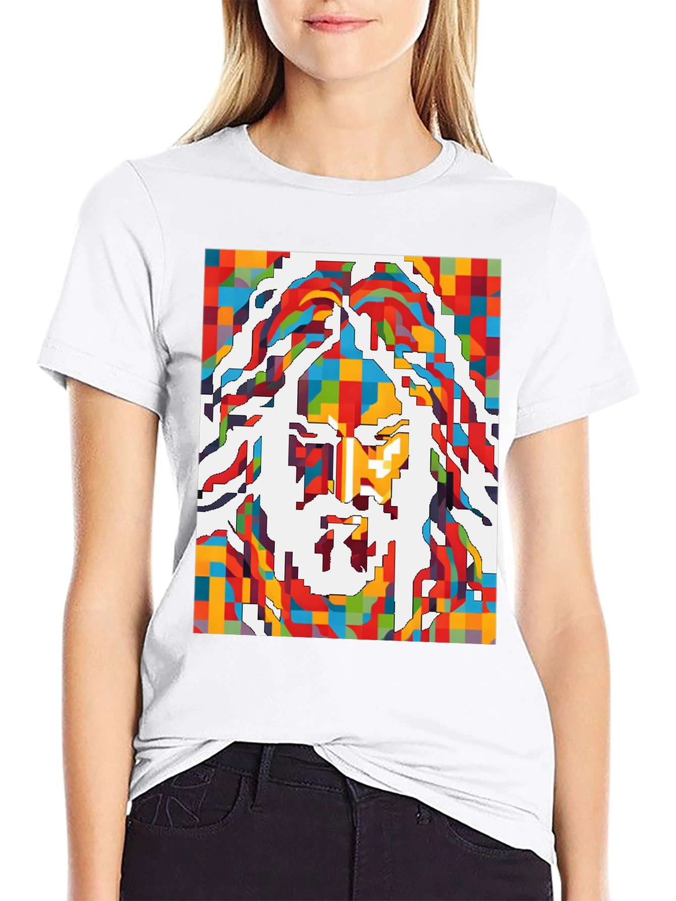 Pixel Art Jesus T-Shirt - Unique Christian Graphic Tee