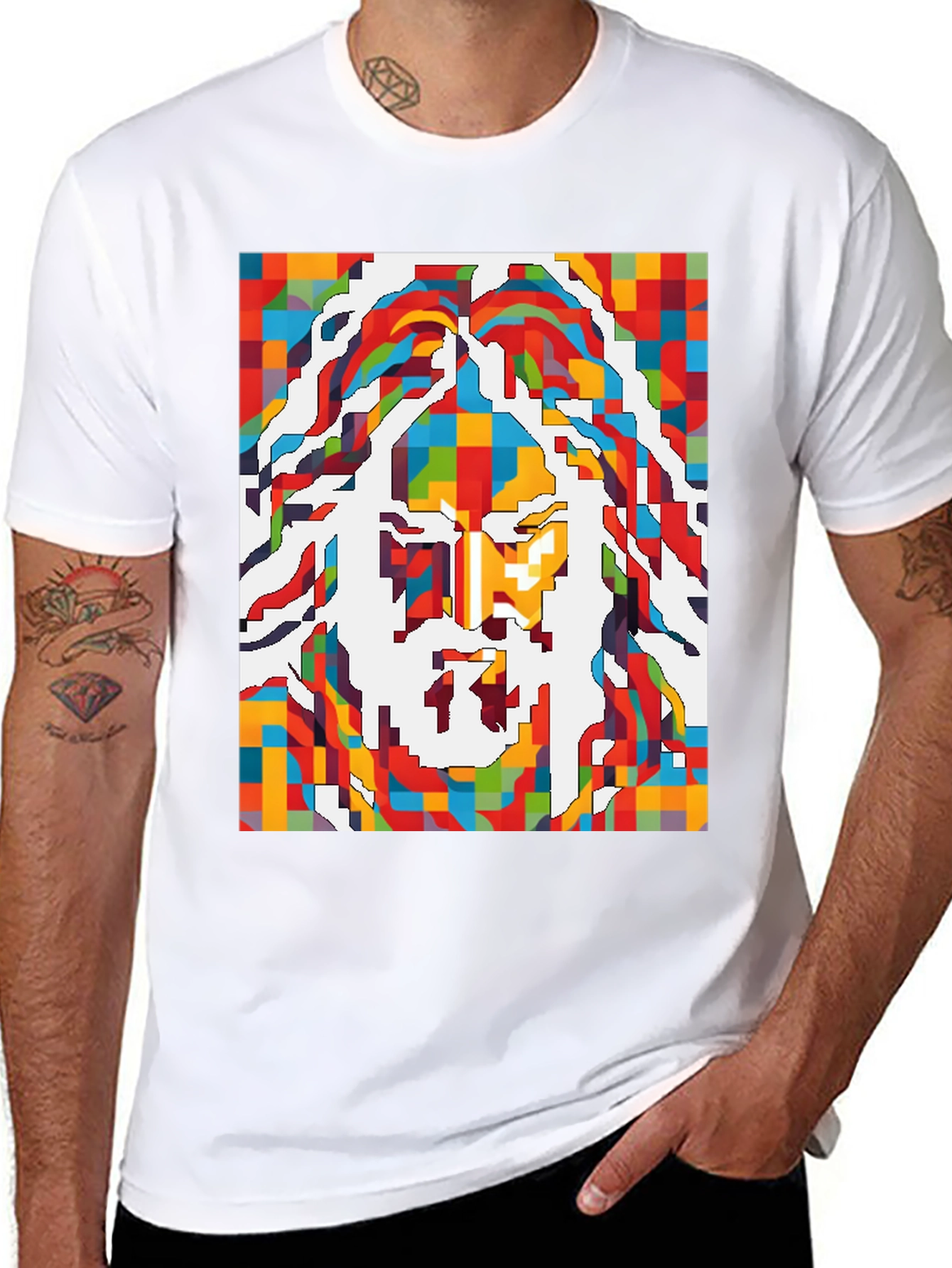 Pixel Art Jesus T-Shirt - Unique Christian Graphic Tee