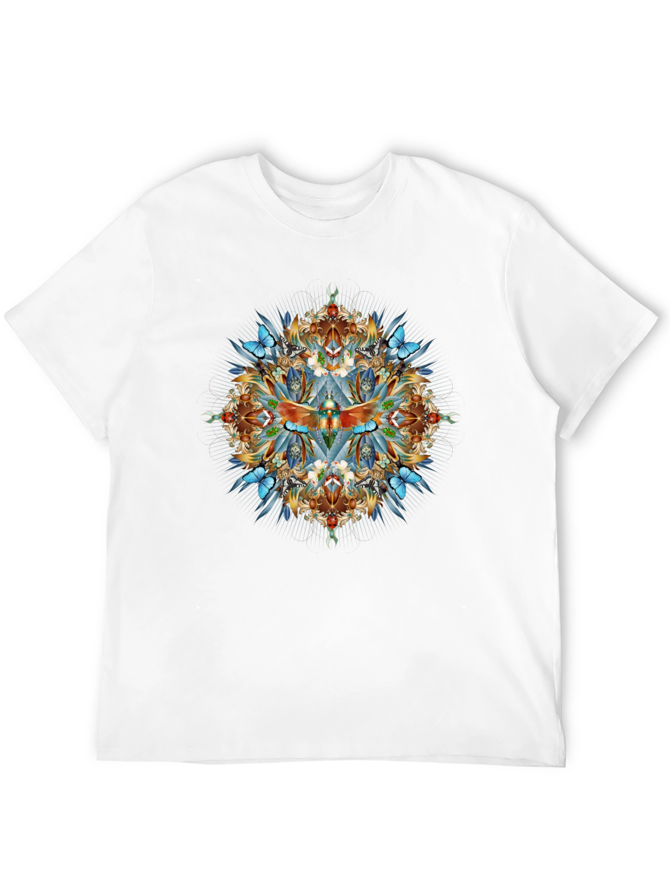 Intricate Dragonfly Graphic Print Black T-Shirt