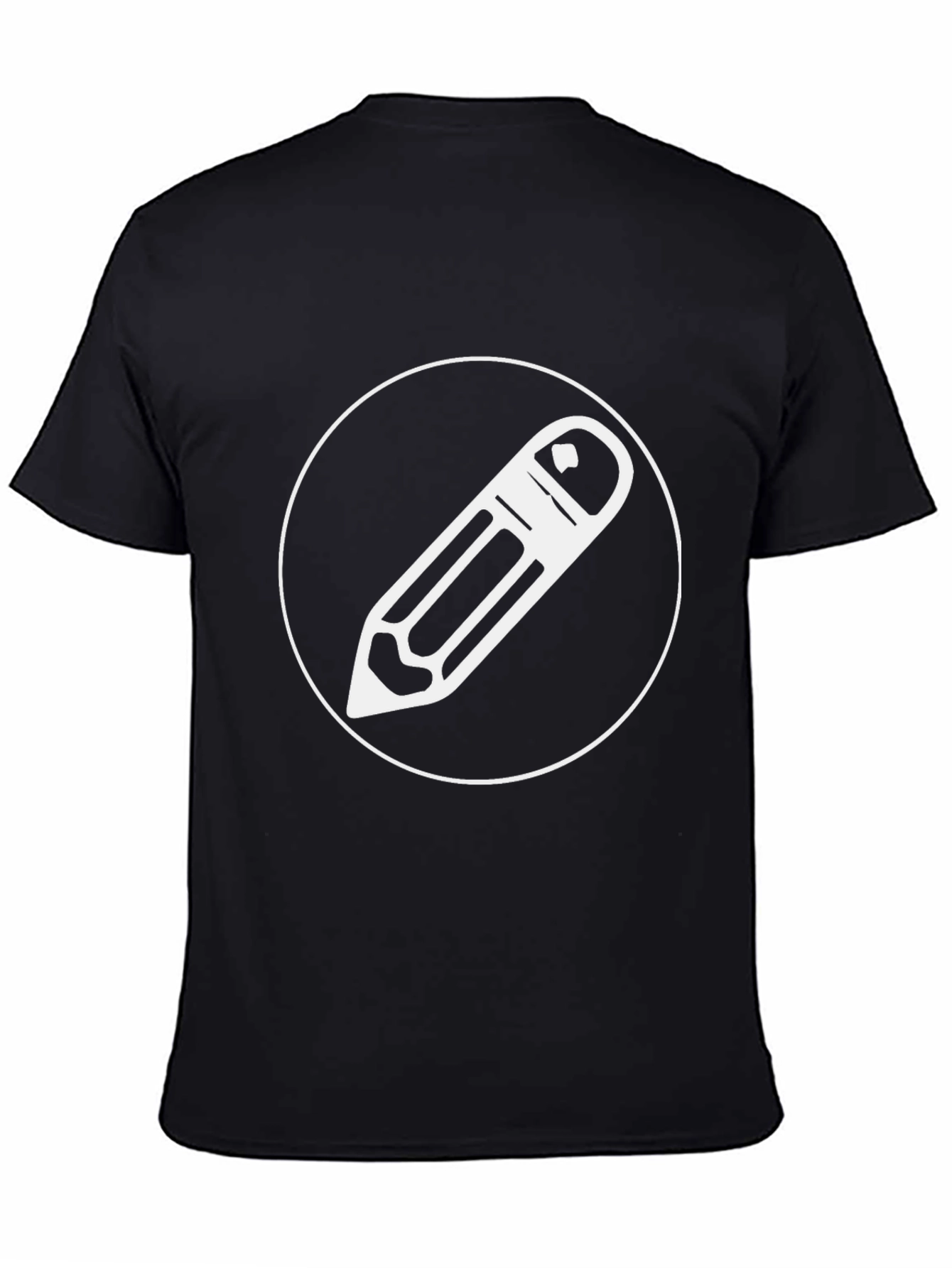 Stylish Black Graphic Tee - Pencil Design