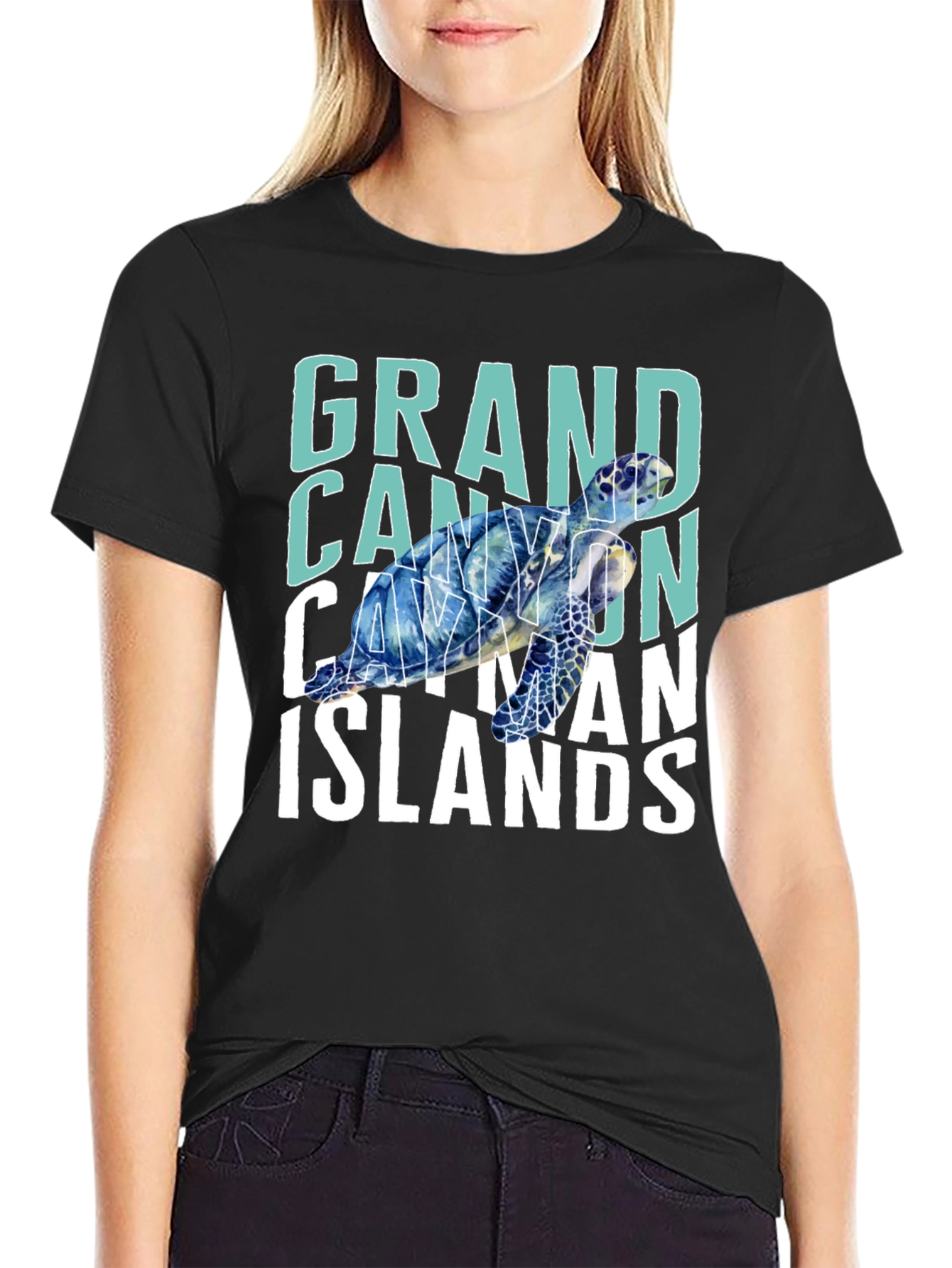 Grand Cayman Islands Turtle Graphic T-Shirt