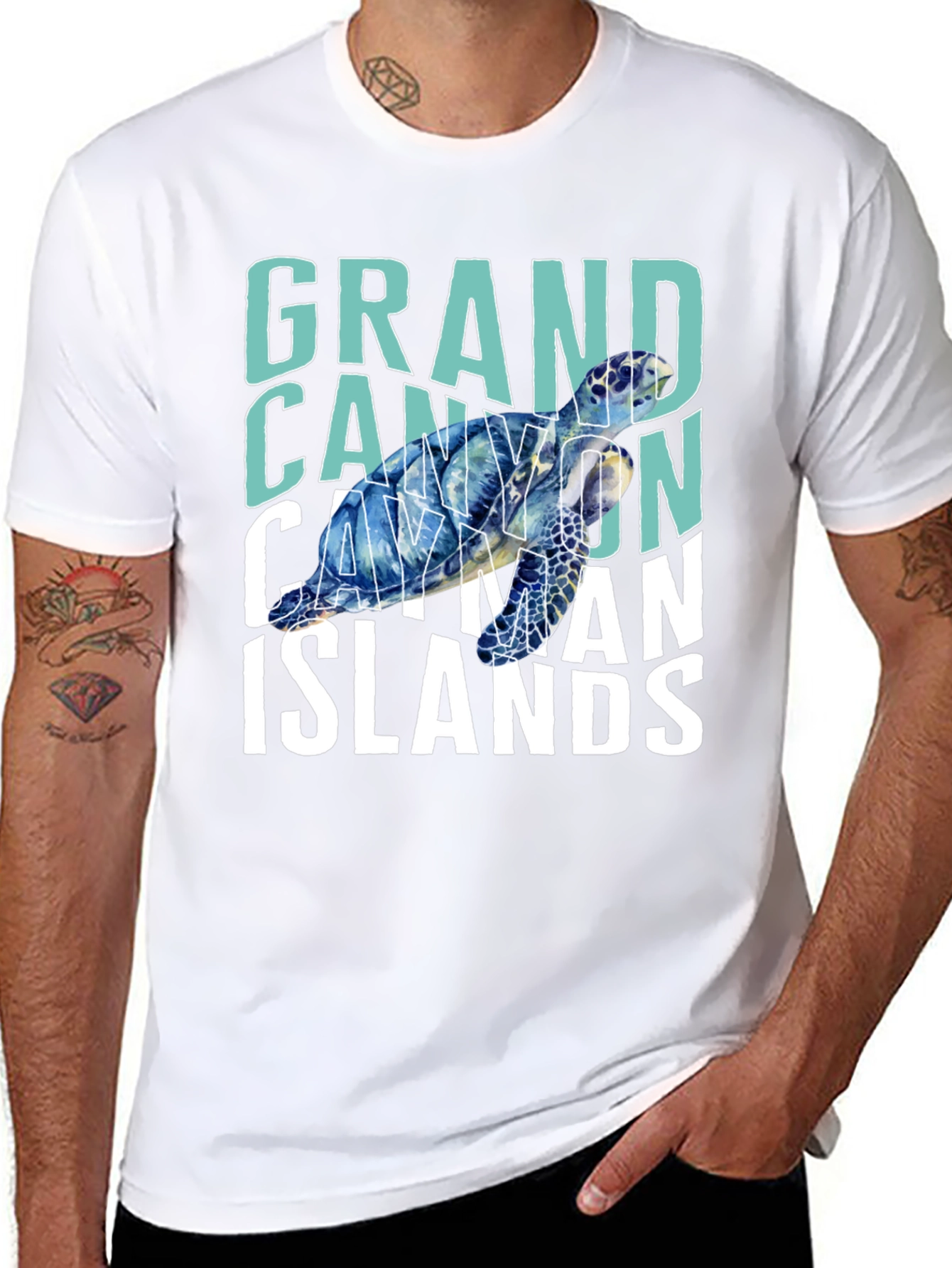 Grand Cayman Islands Turtle Graphic T-Shirt