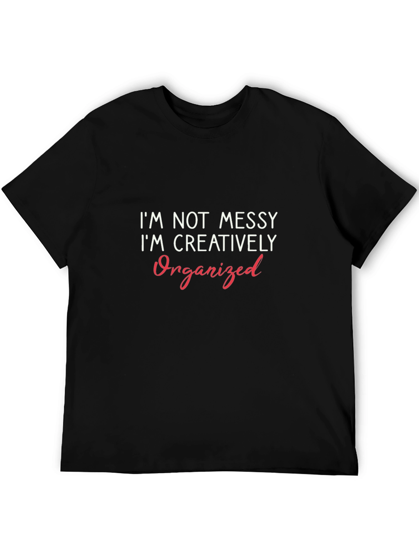 Creatively Organized Graphic Tee - Black Crew Neck
