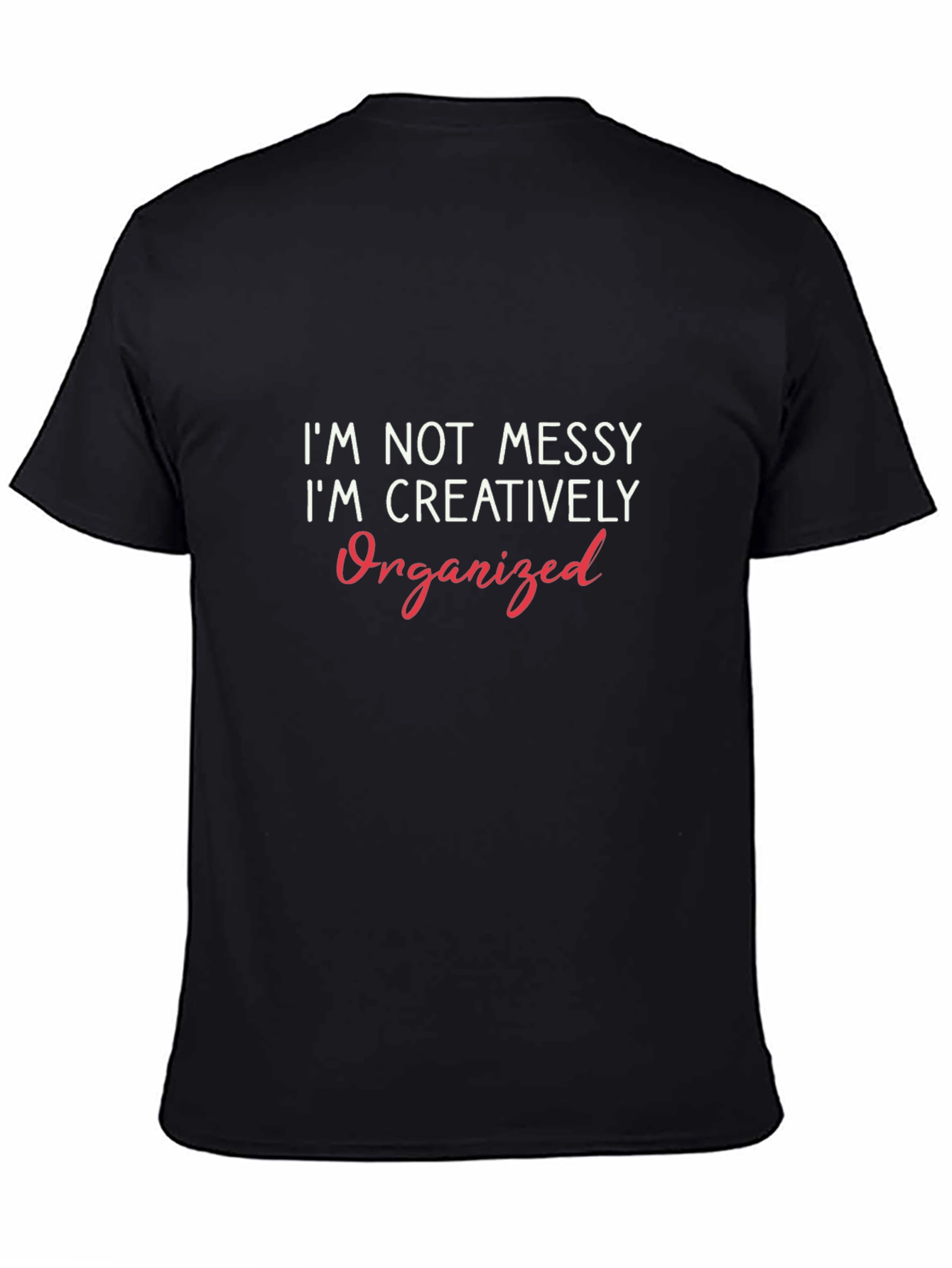 Creatively Organized Graphic Tee - Black Crew Neck