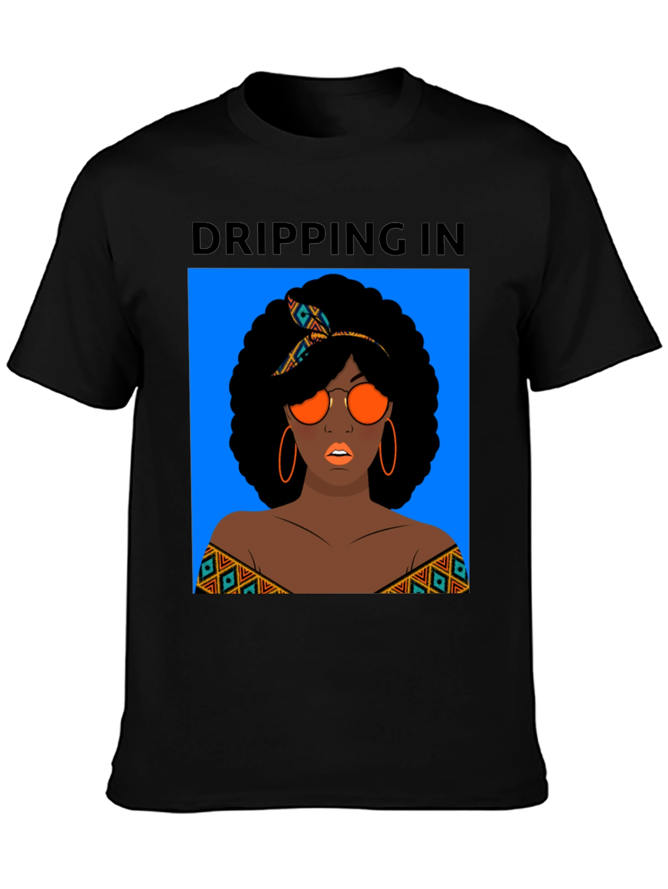 Dripping In Style Black Graphic Tee