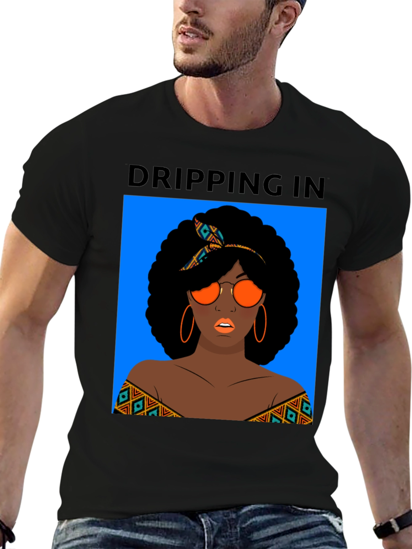 Dripping In Style Black Graphic Tee