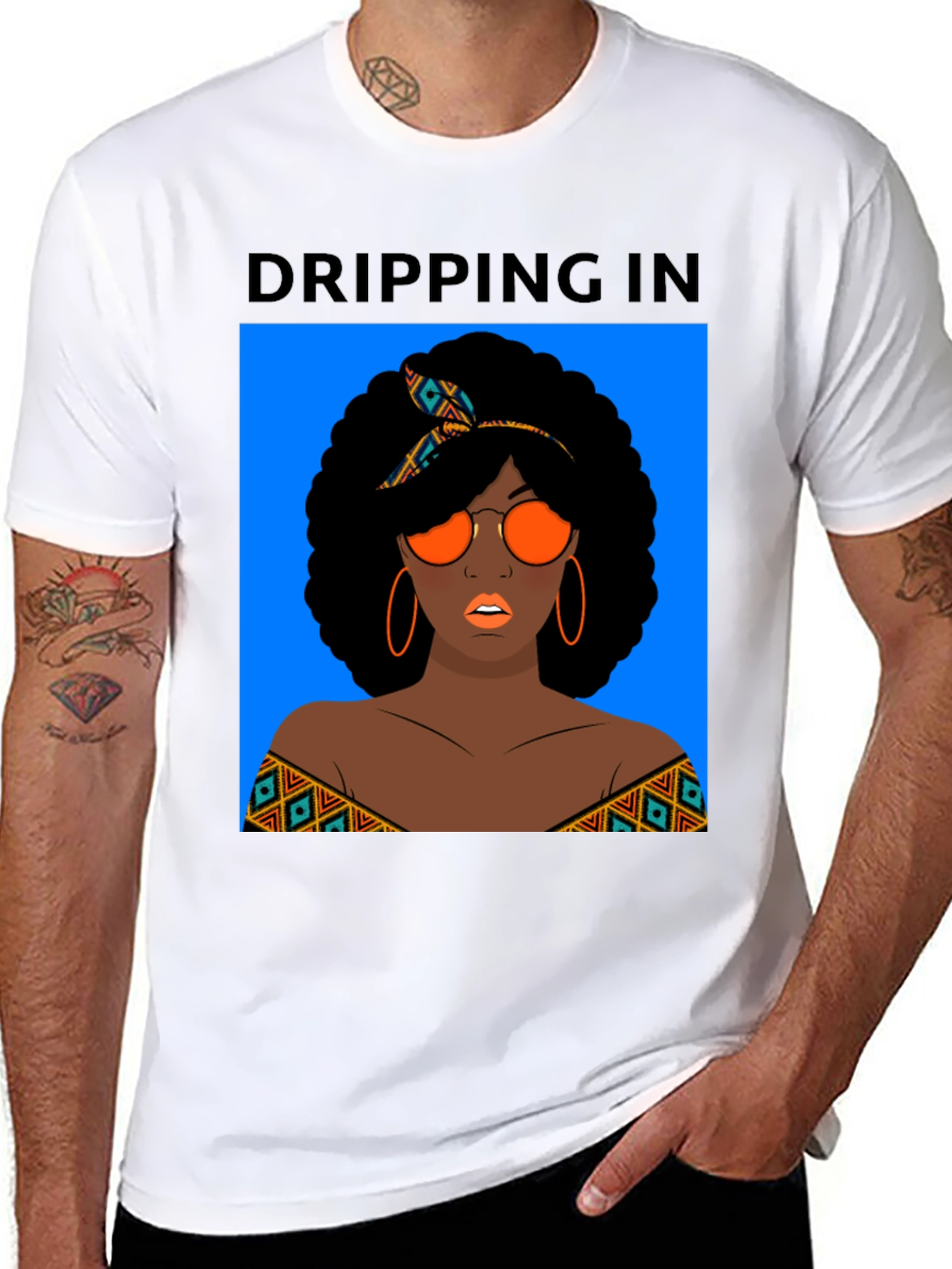 Dripping In Style Black Graphic Tee