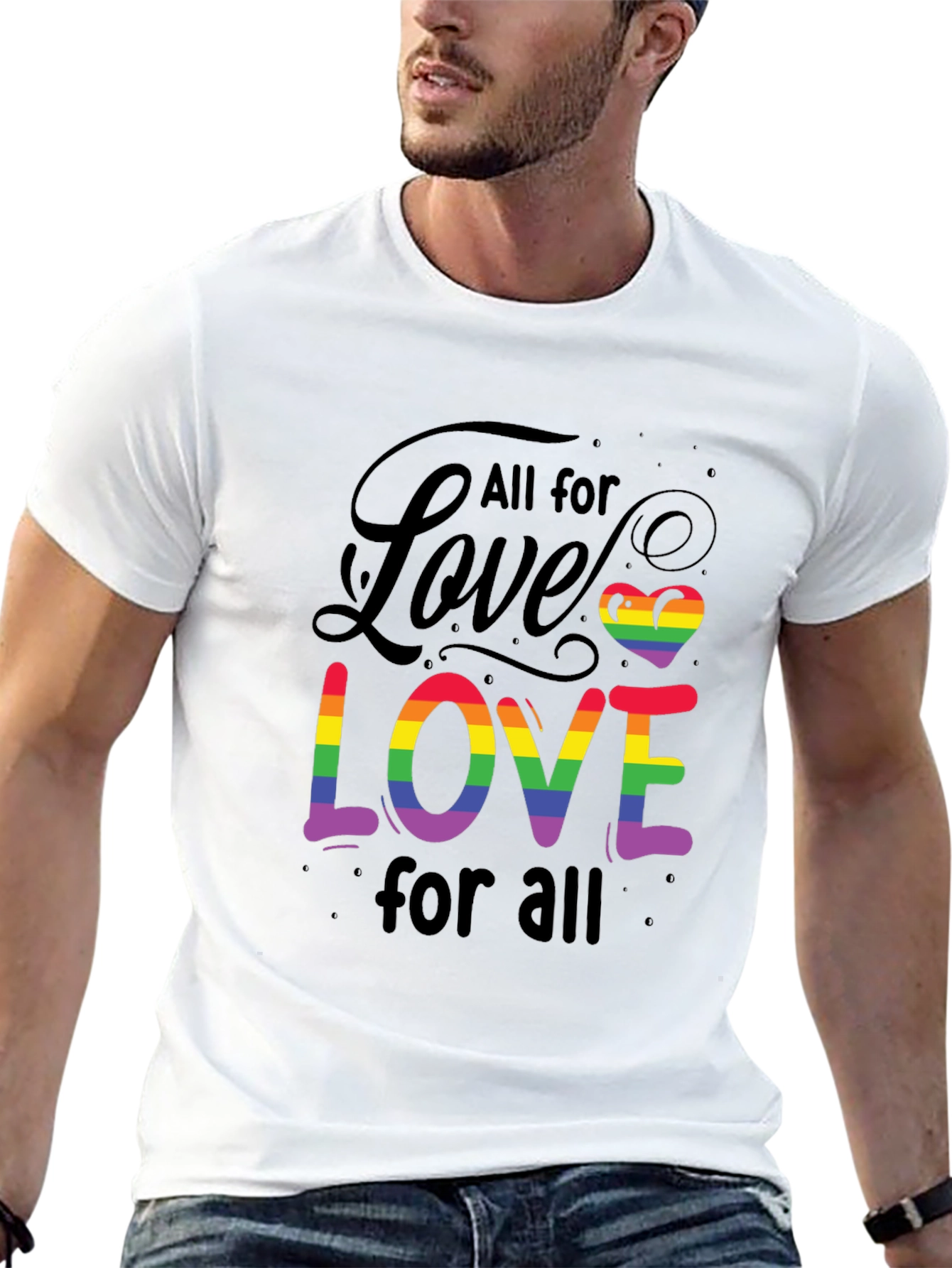 All For Love Rainbow LGBTQ+ T-Shirt