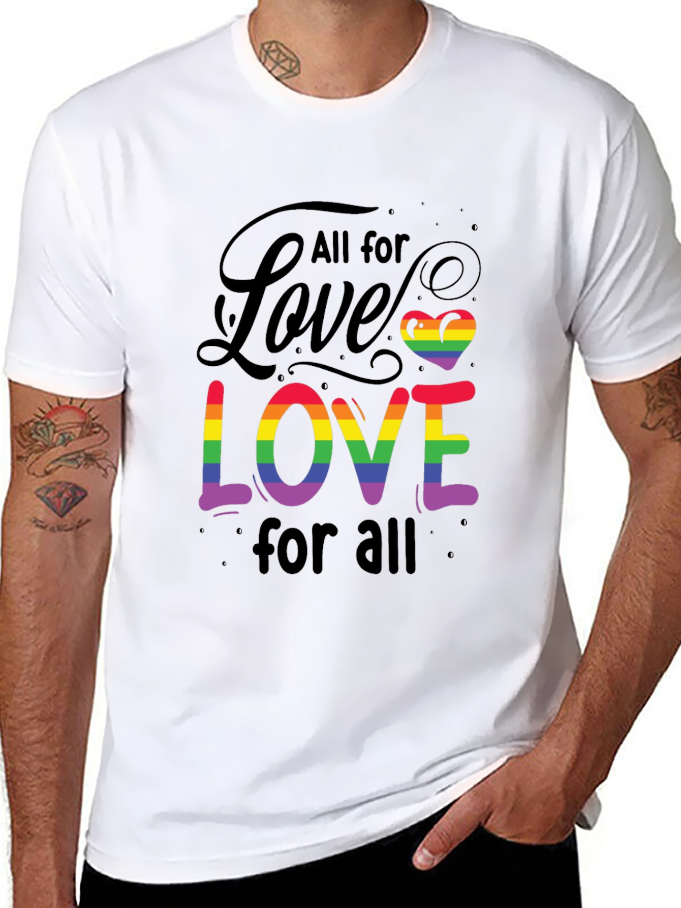 All For Love Rainbow LGBTQ+ T-Shirt
