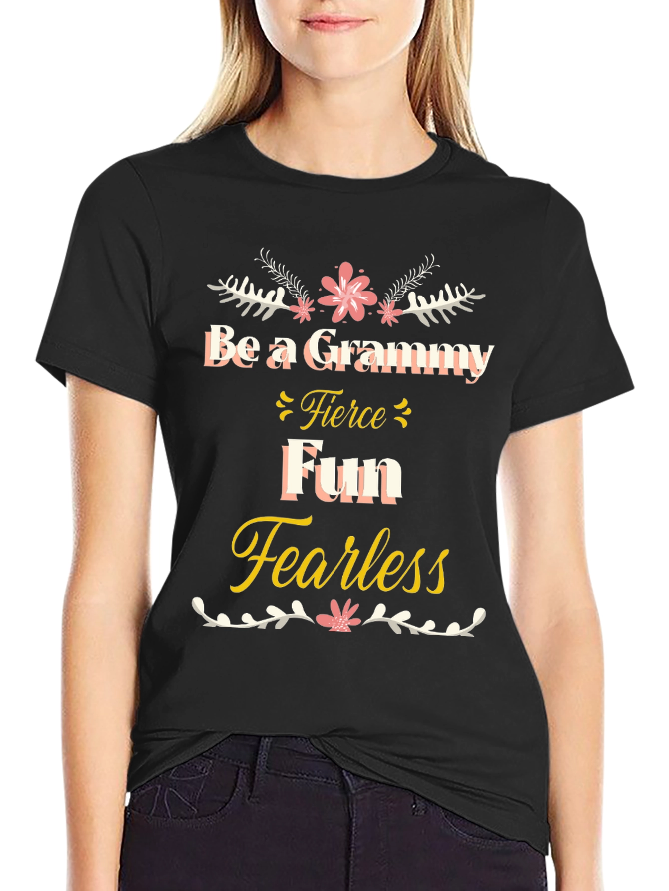 Grammy Fierce Fun Fearless Black T-Shirt