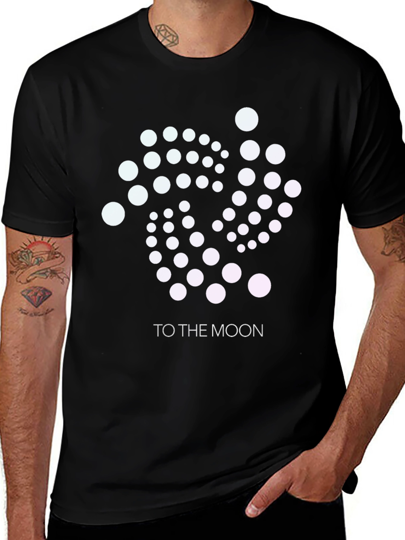 IOTA Crypto To The Moon Black T-Shirt