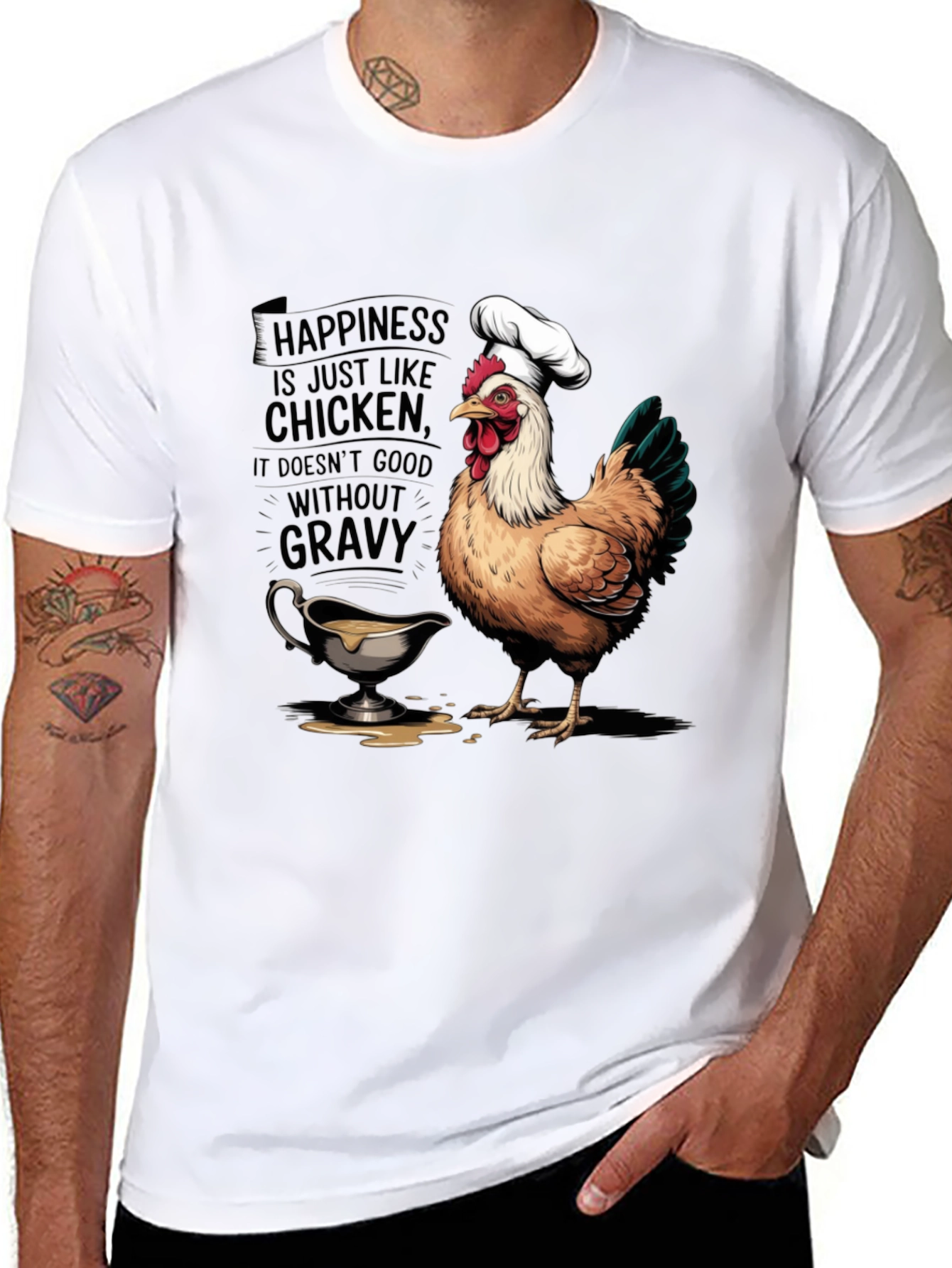 Chicken & Gravy T-Shirt: Happiness Recipe