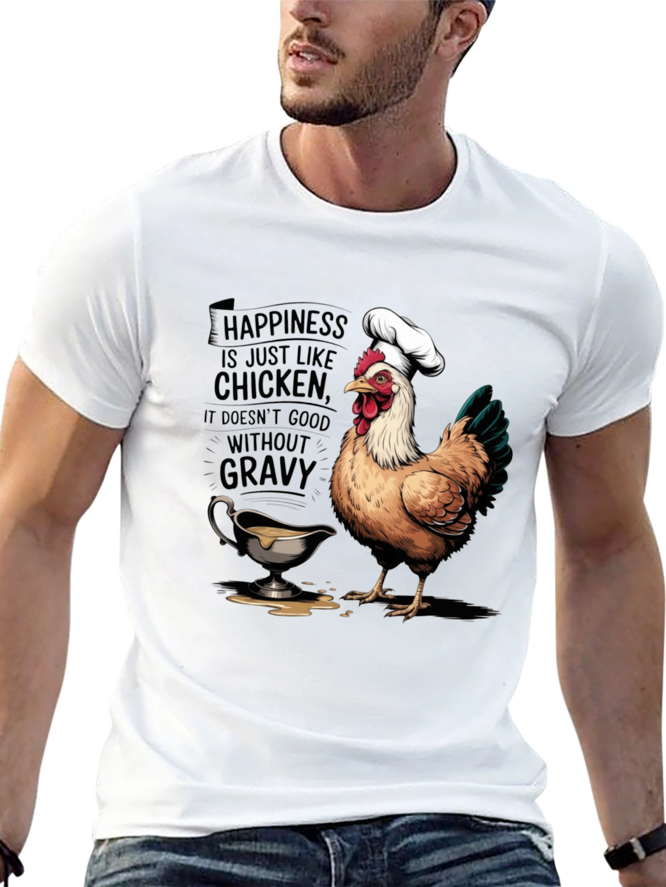 Chicken & Gravy T-Shirt: Happiness Recipe