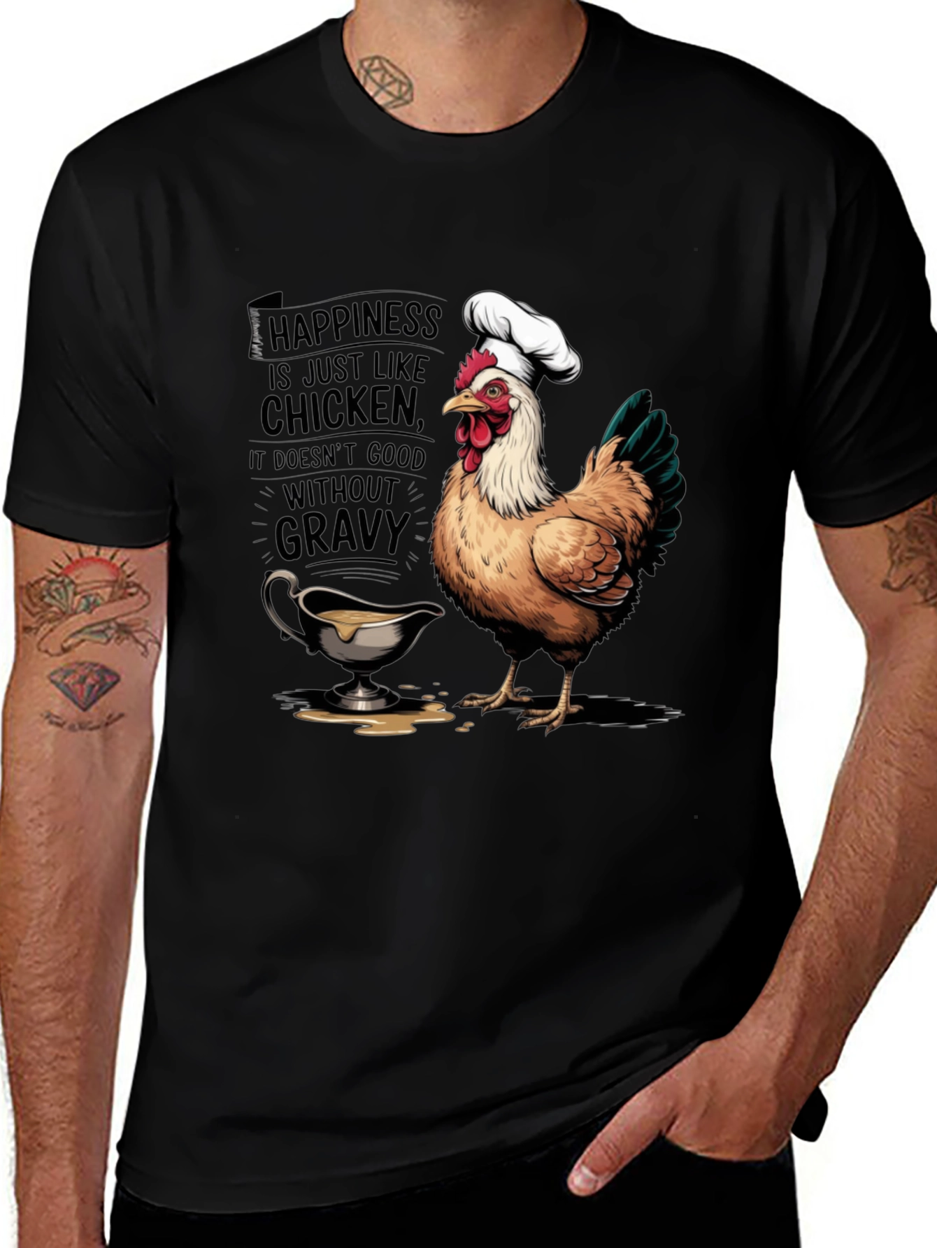 Chicken & Gravy T-Shirt: Happiness Recipe