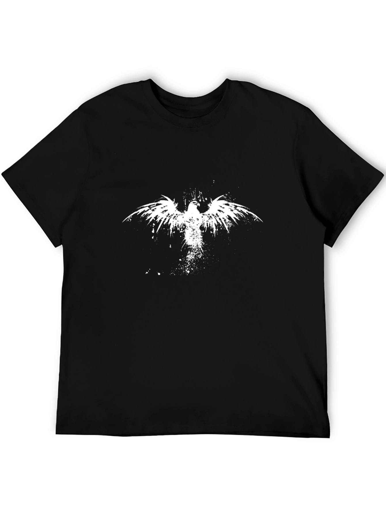 Grunge Phoenix Graphic Black Tee