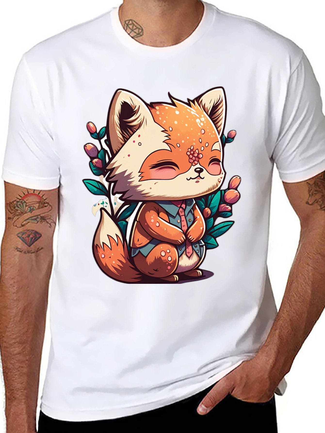 Cute Fox Graphic Tee - Soft Black Unisex Shirt