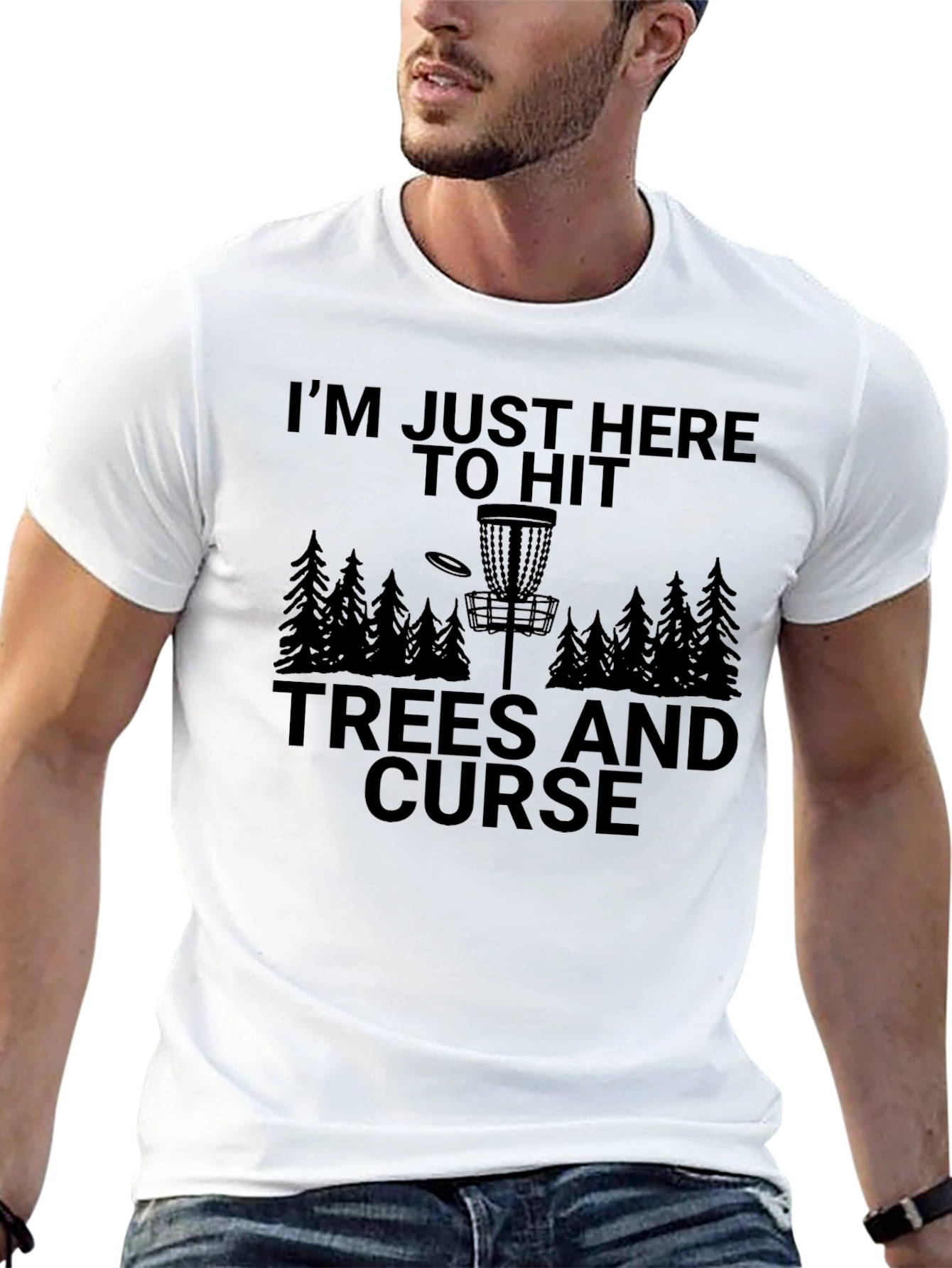 Disc Golf T-Shirt: Hit Trees and Curse