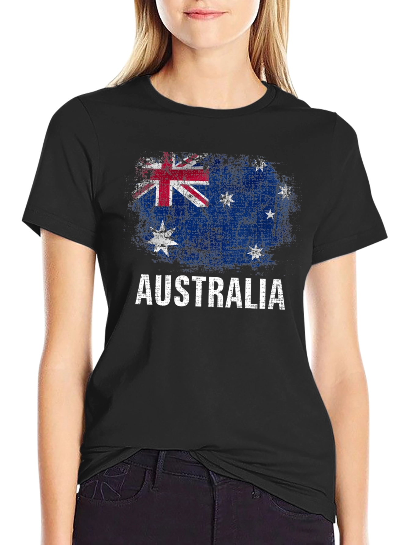 Australia Flag Graphic T-Shirt Distressed Print