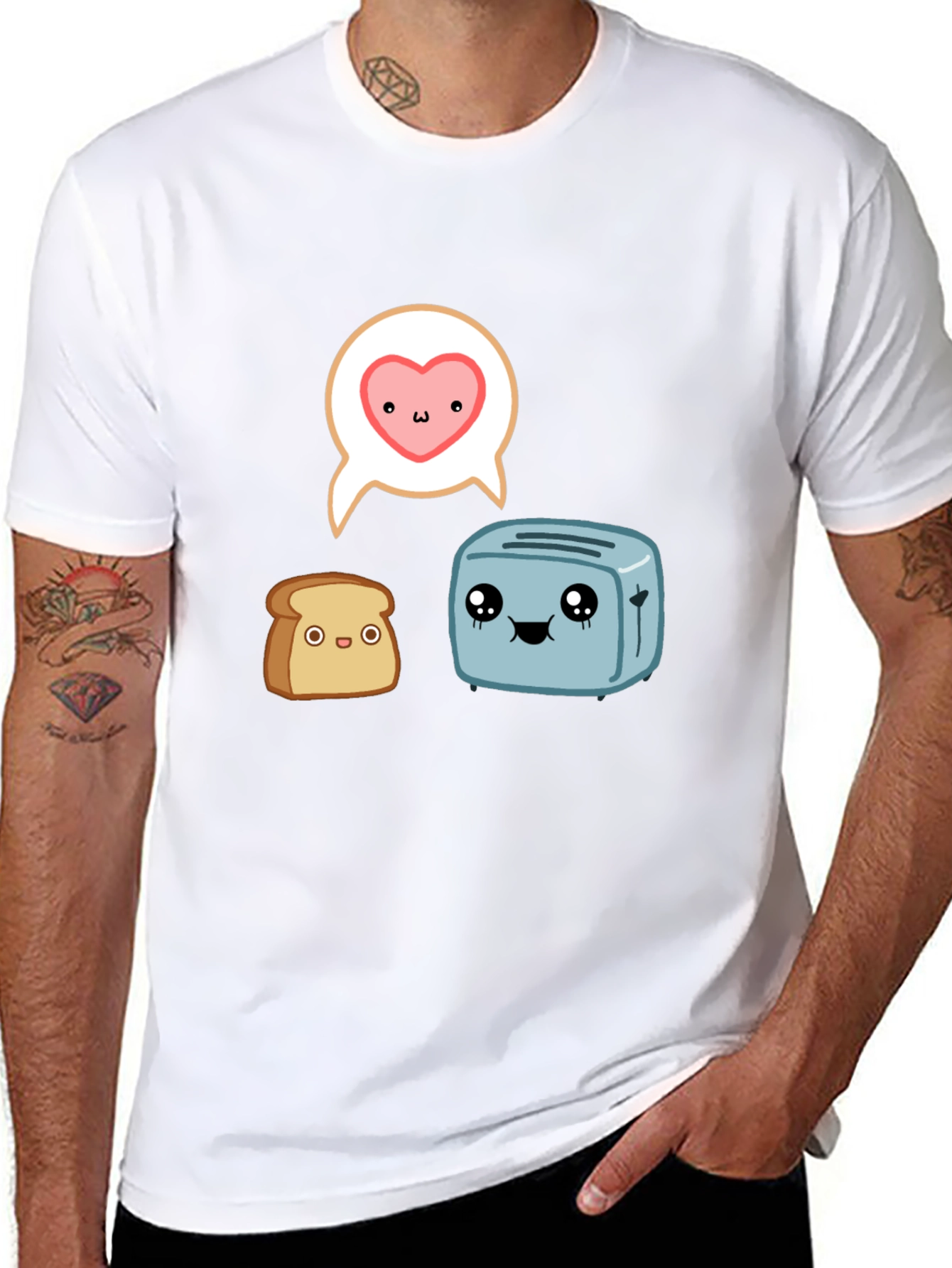 Toast & Toaster Cartoon Graphic T-Shirt
