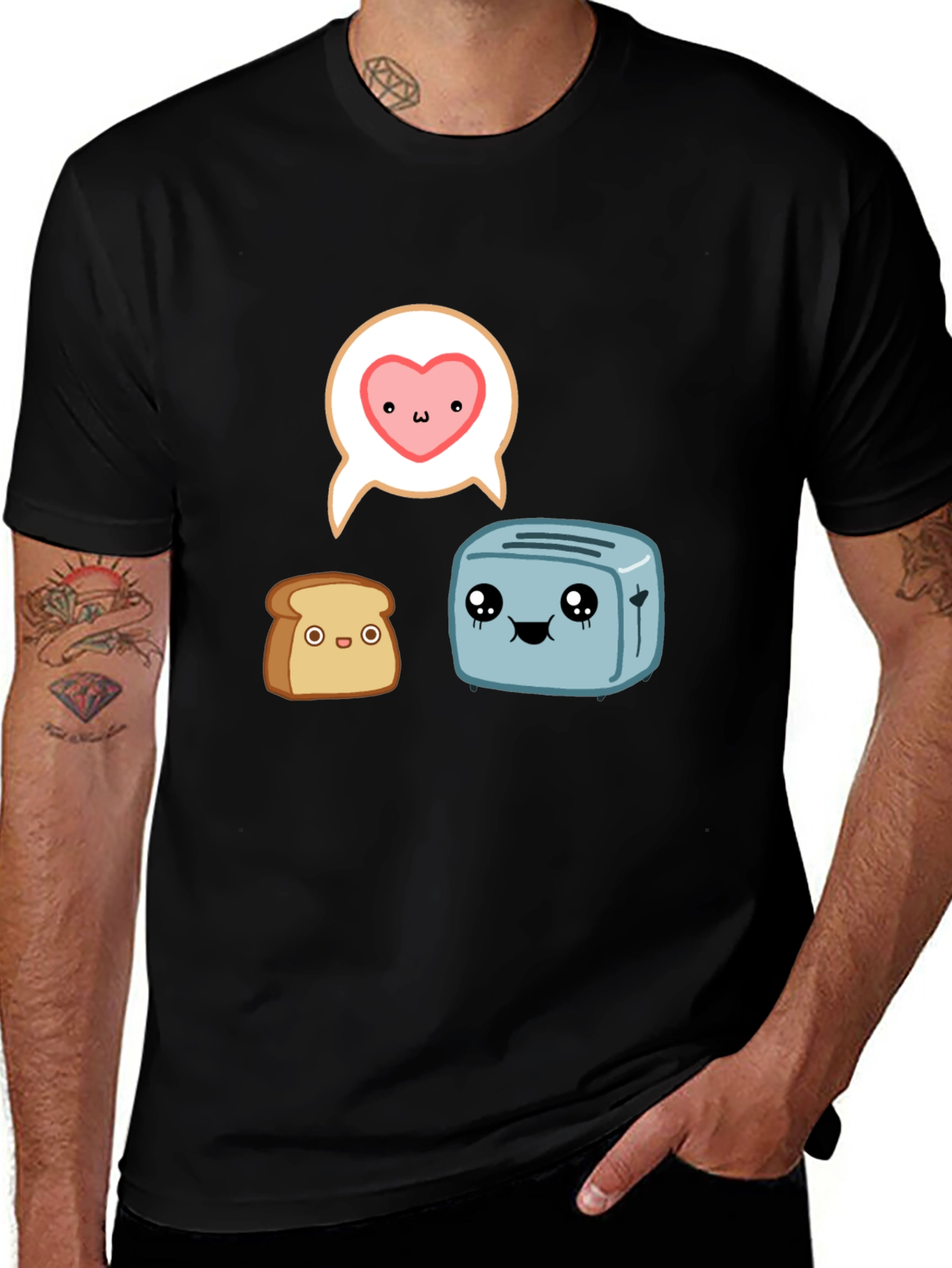 Toast & Toaster Cartoon Graphic T-Shirt
