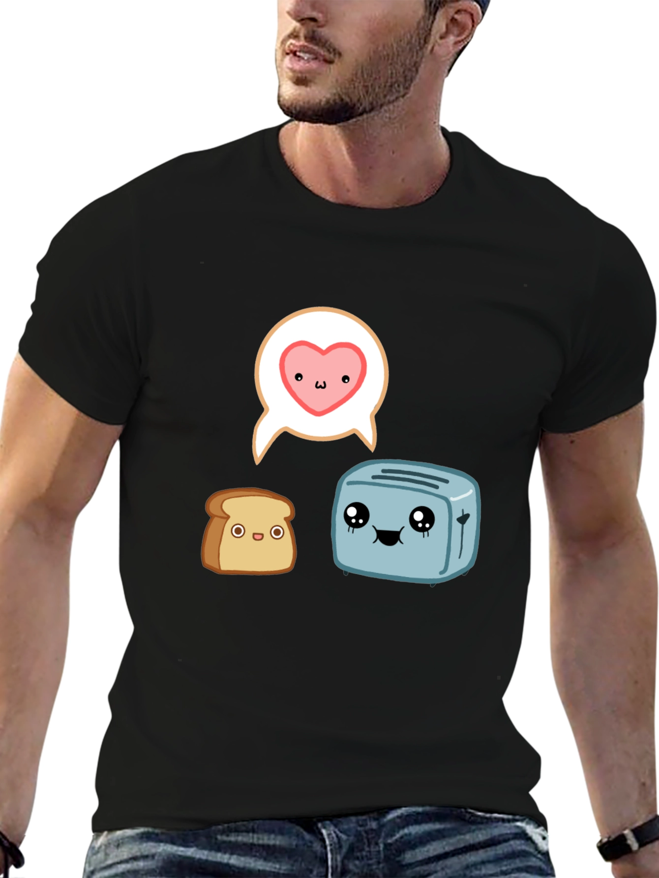 Toast & Toaster Cartoon Graphic T-Shirt