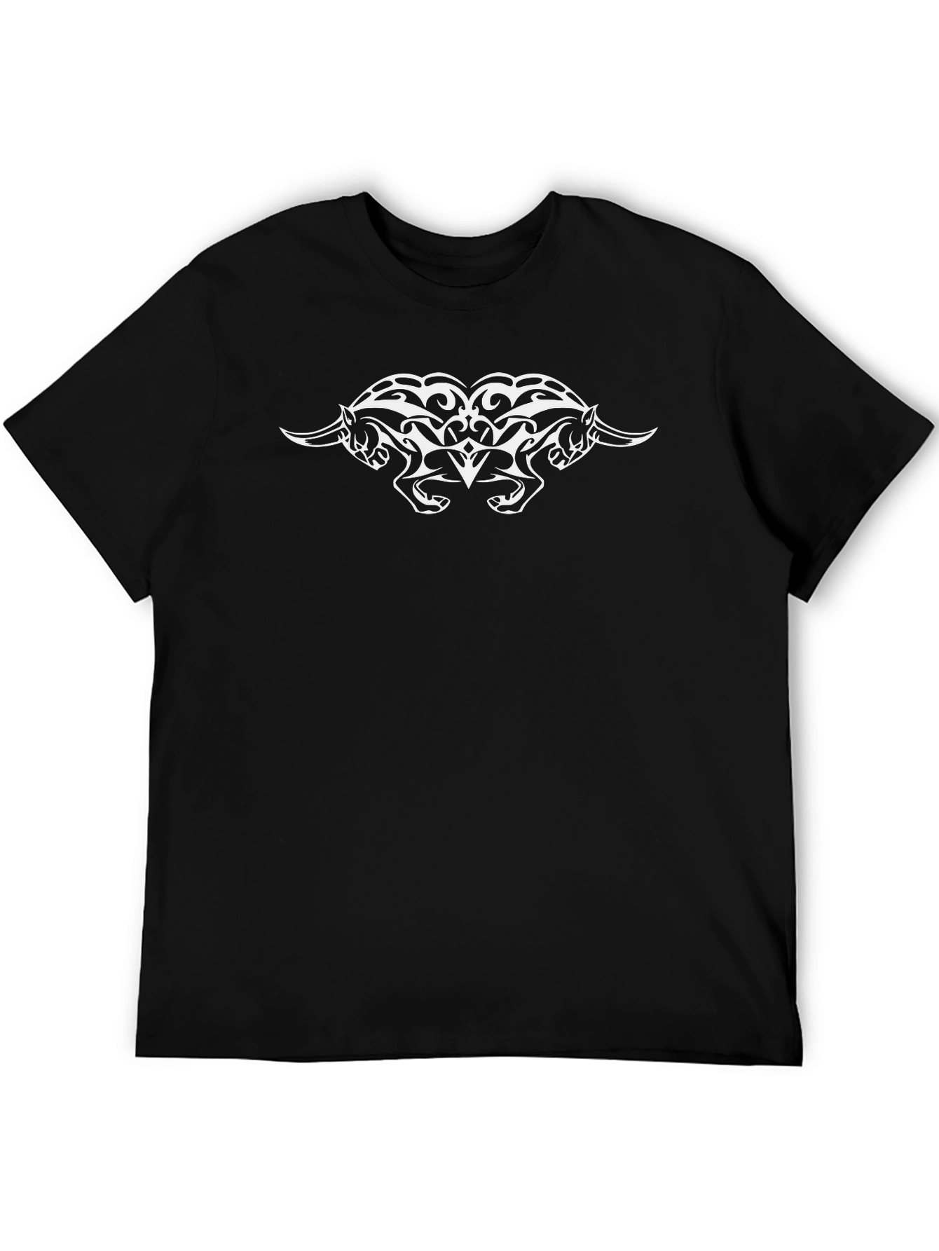 Tribal Bull Graphic Tee - Bold Black T-Shirt