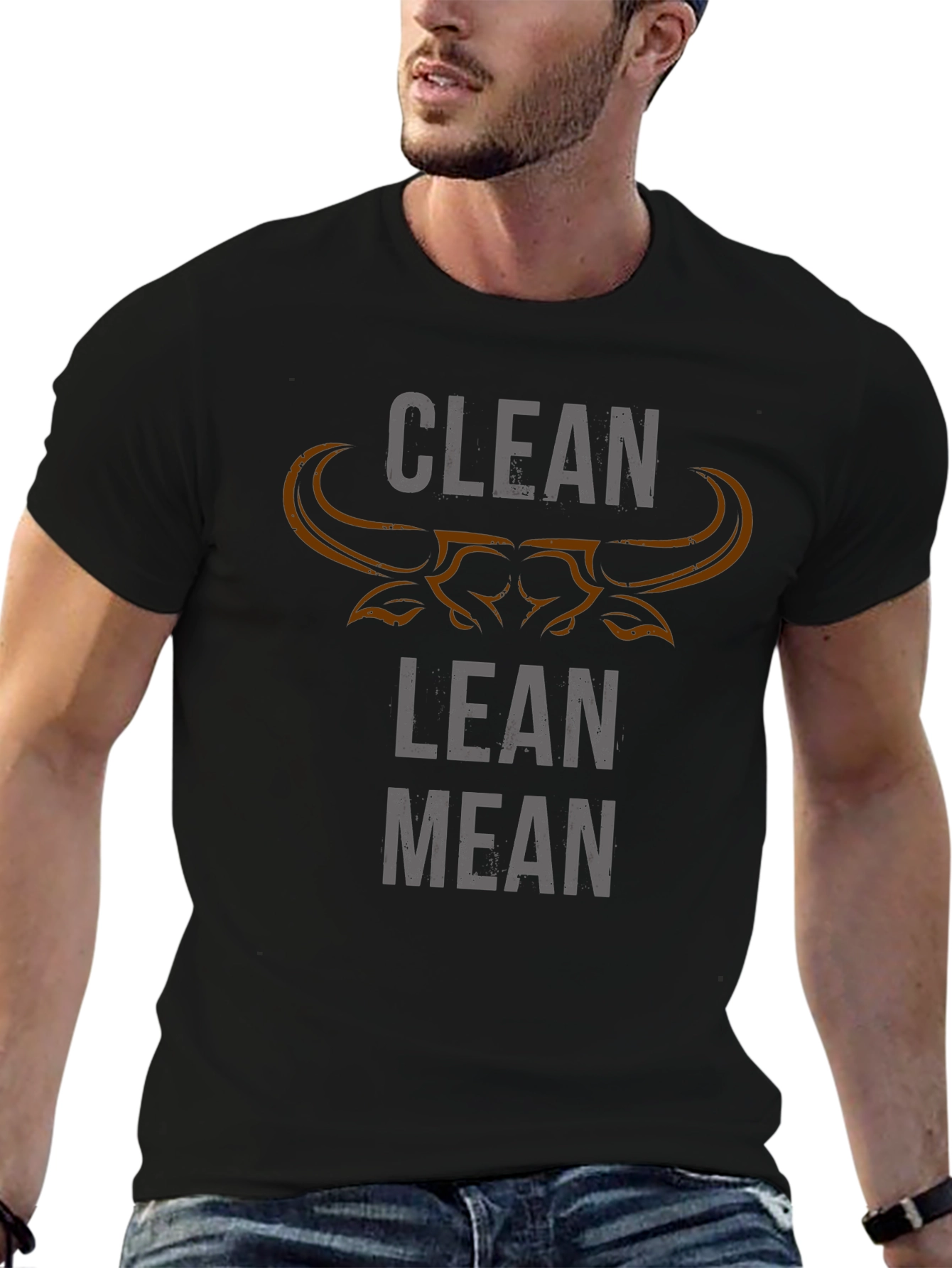Clean Lean Mean Bull Graphic T-Shirt