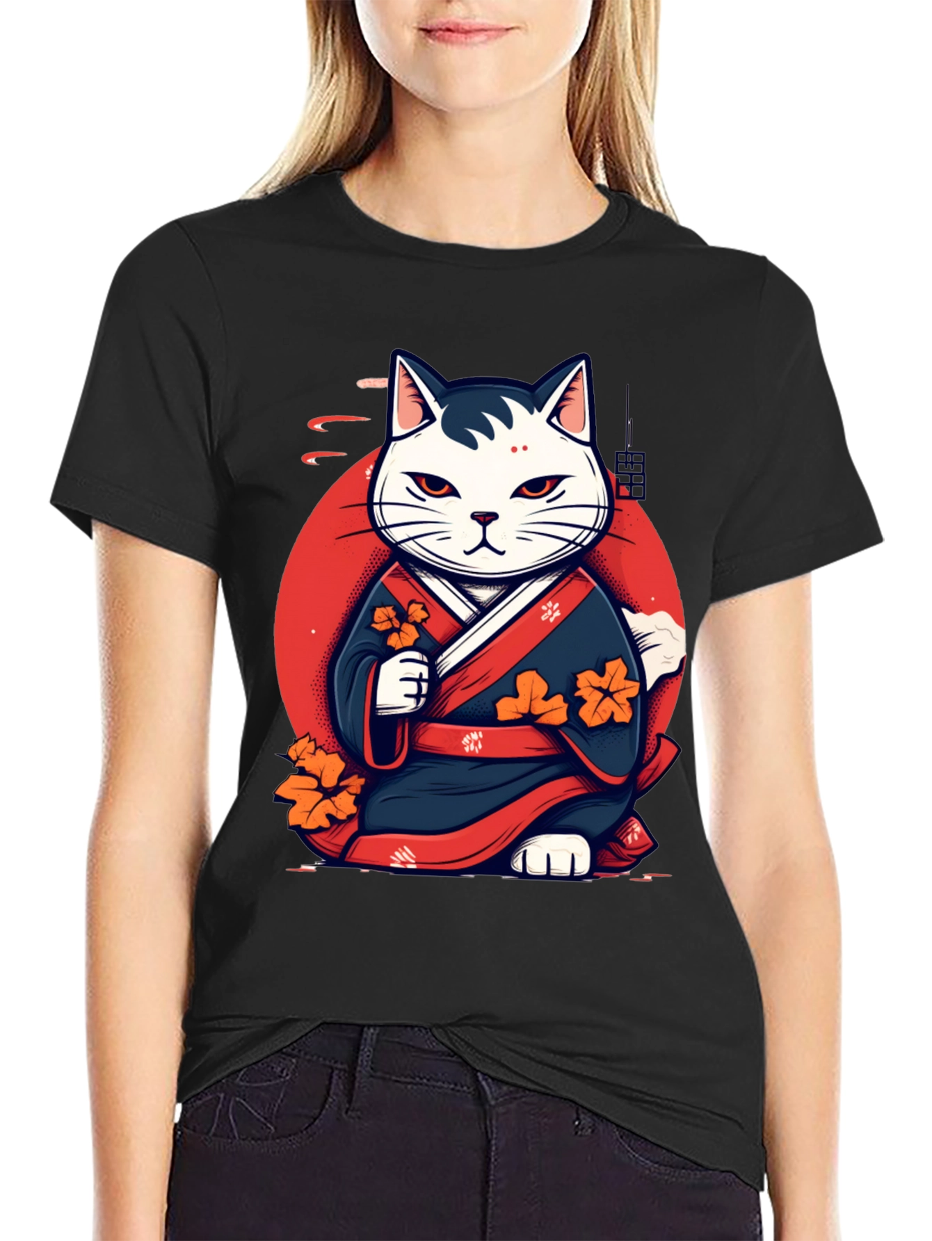 Japanese Cat Kimono Graphic Tee