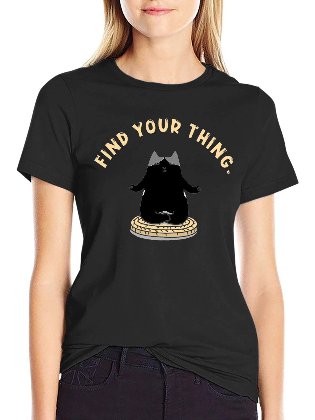 Find Your Thing Cat Meditation T-Shirt