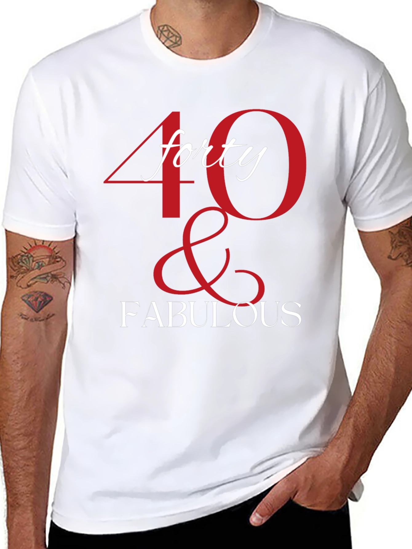 40 & Fabulous Graphic T-Shirt - Birthday Tee
