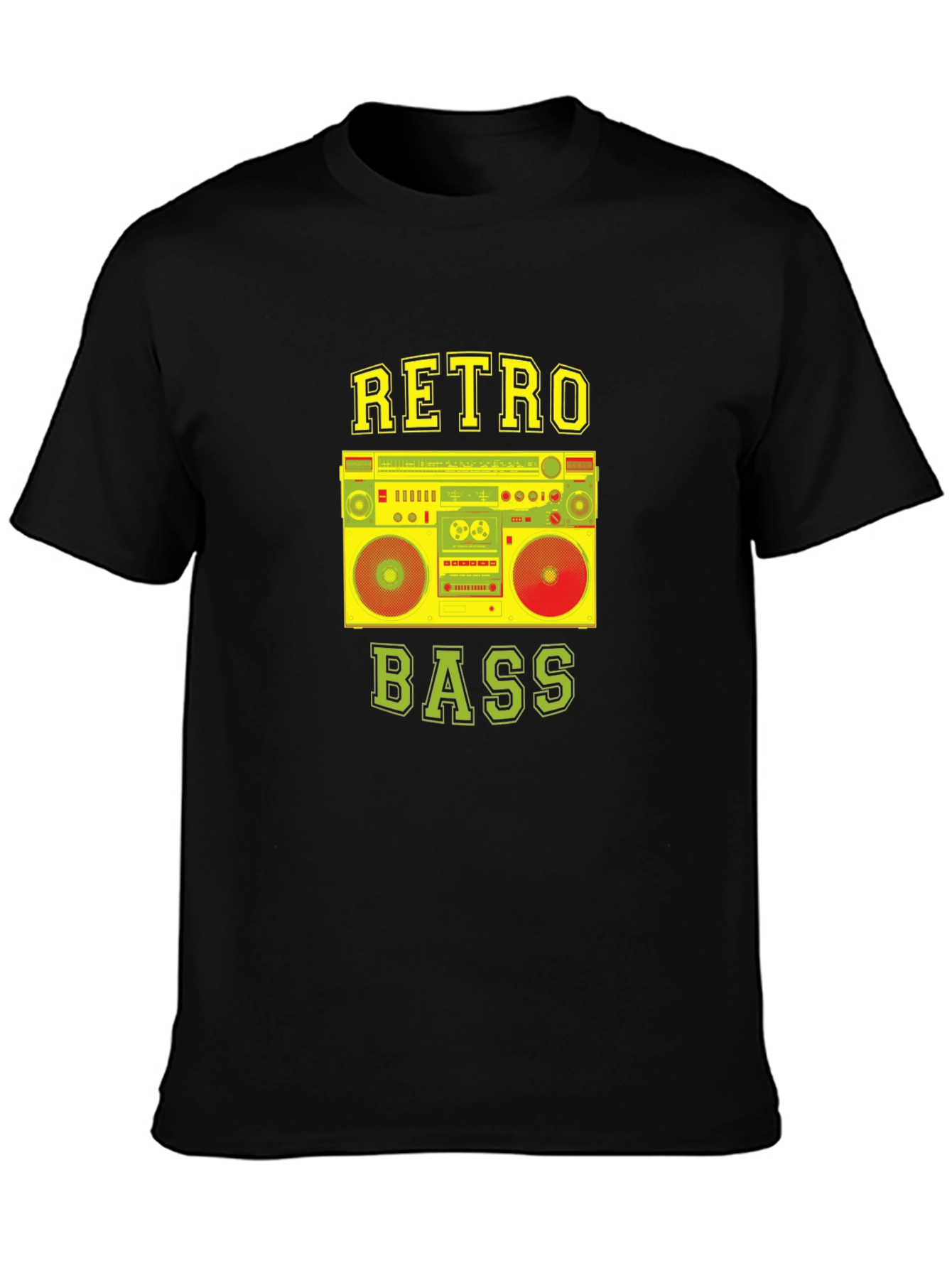 Retro Bass Boombox Graphic T-Shirt - Classic Music Style