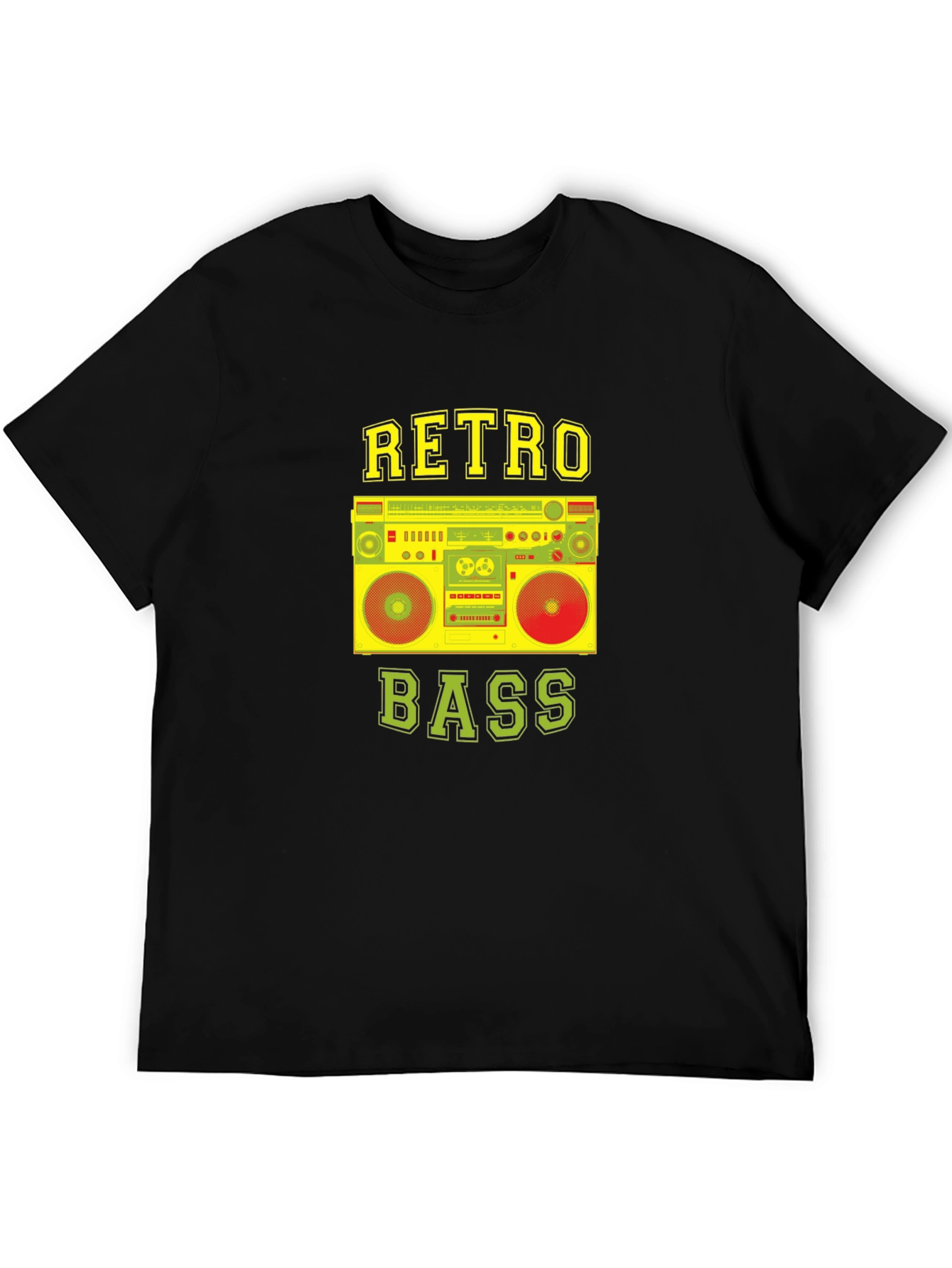 Retro Bass Boombox Graphic T-Shirt - Classic Music Style
