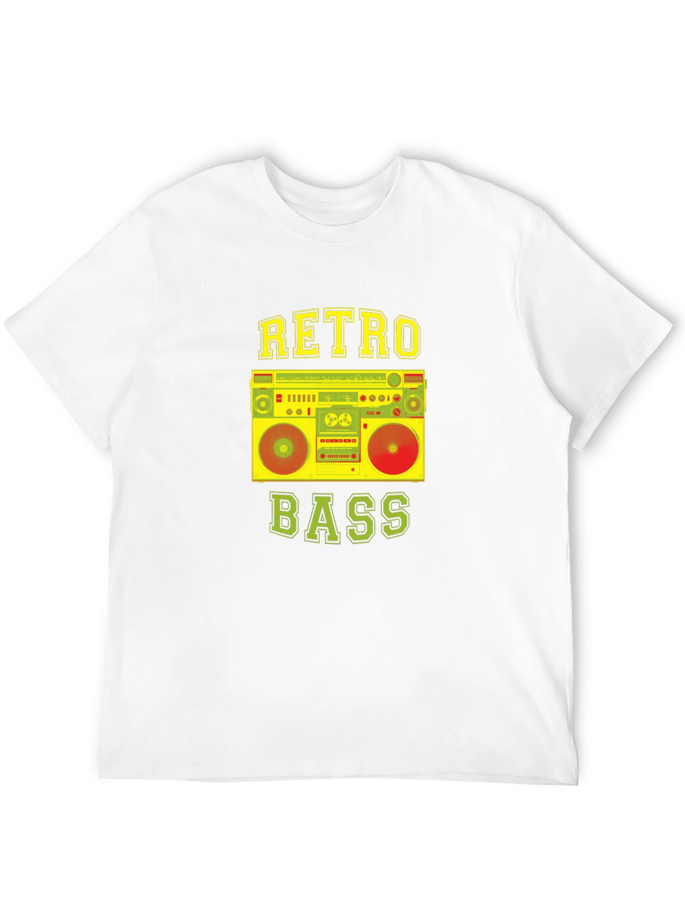 Retro Bass Boombox Graphic T-Shirt - Classic Music Style
